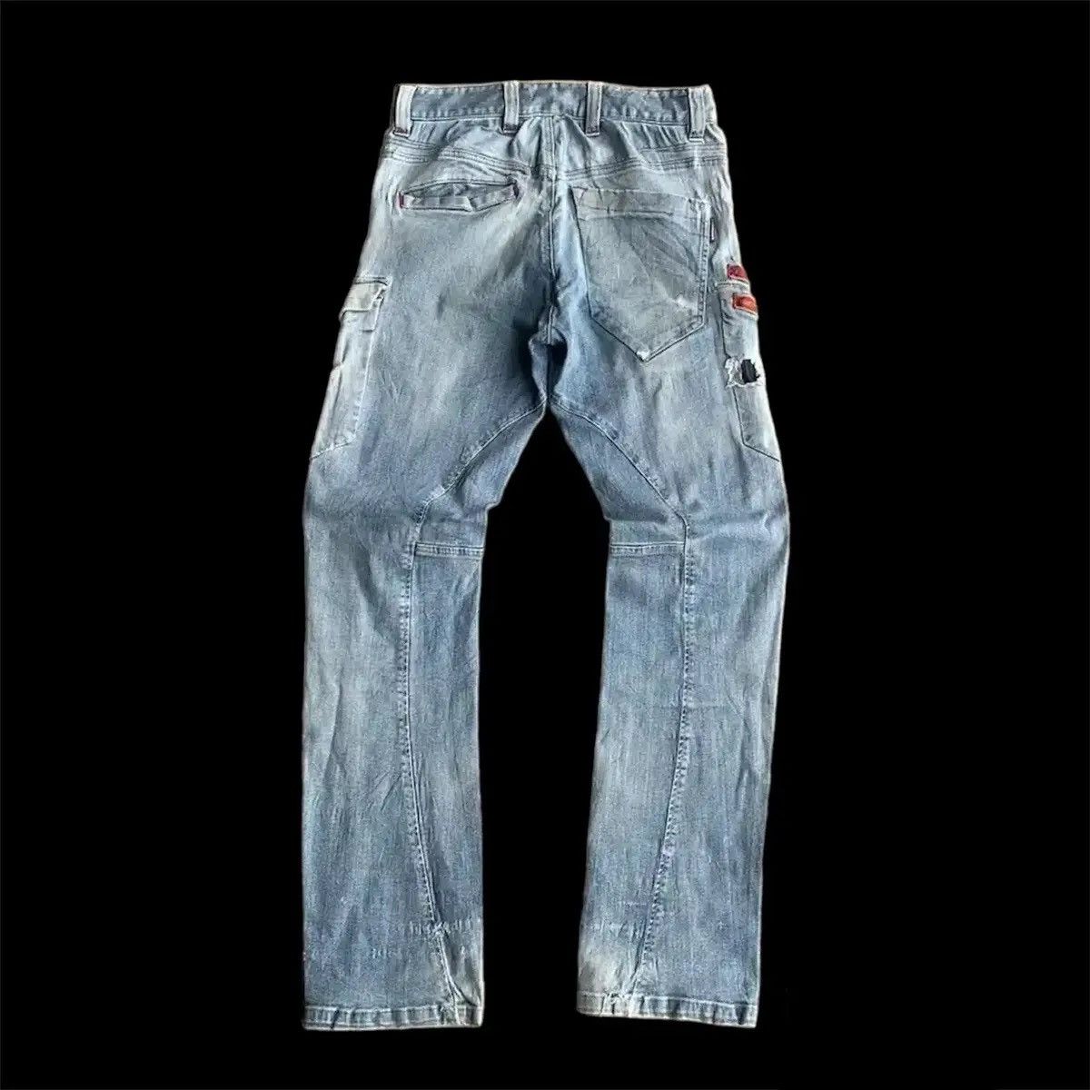 Vintage DISTRESSED DENIM TROUSERS HUMMER CURVE LEGS JEAN FADED PANTS Size US 29 - 2 Thumbnail