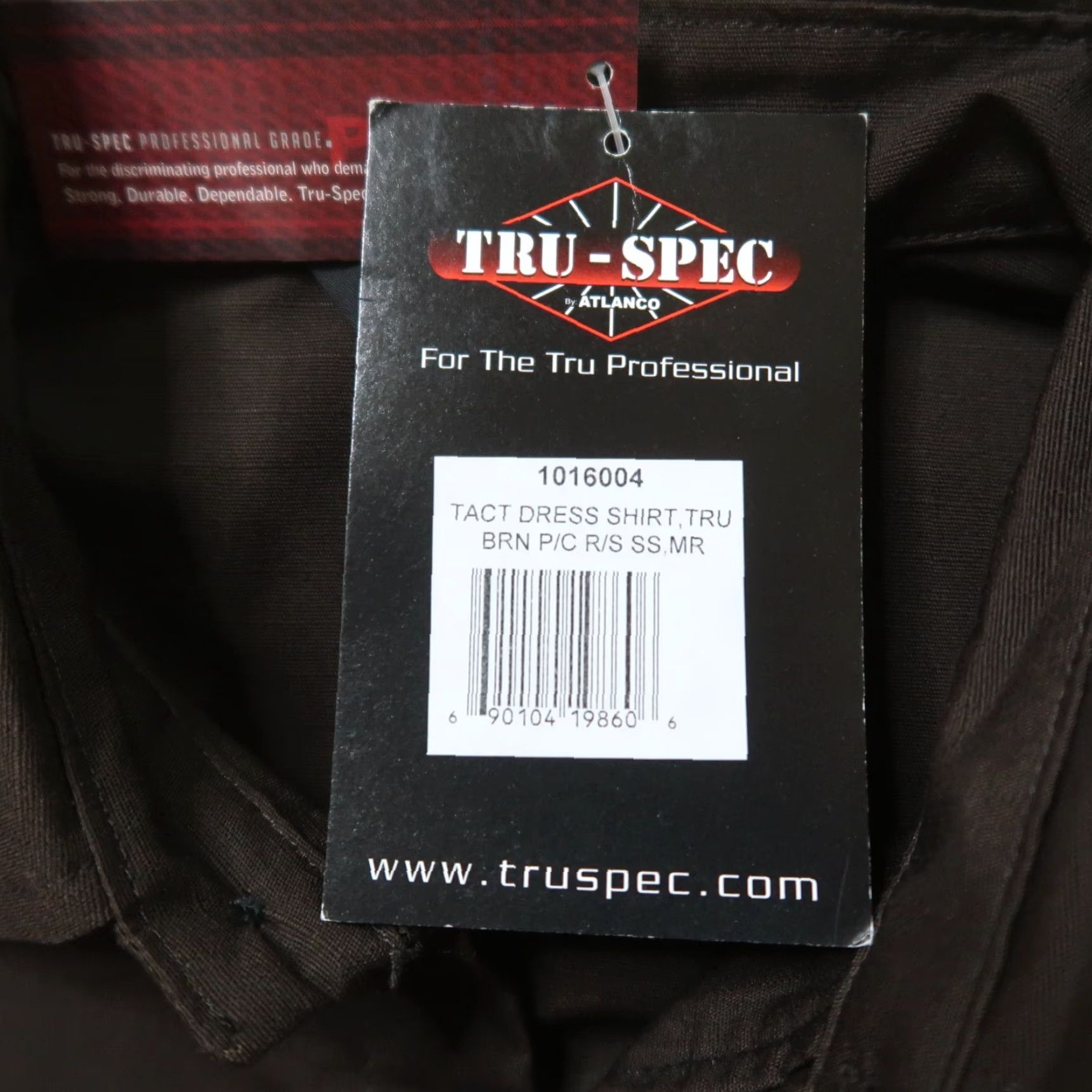 Vintage TRU-SPEC Dress Shirt Short Sleeve Brown Men's Medium New 1016003 Button-Up Breathable Lightweight Pockets Casual Business Workwear Regular Size 40R - 3 Thumbnail
