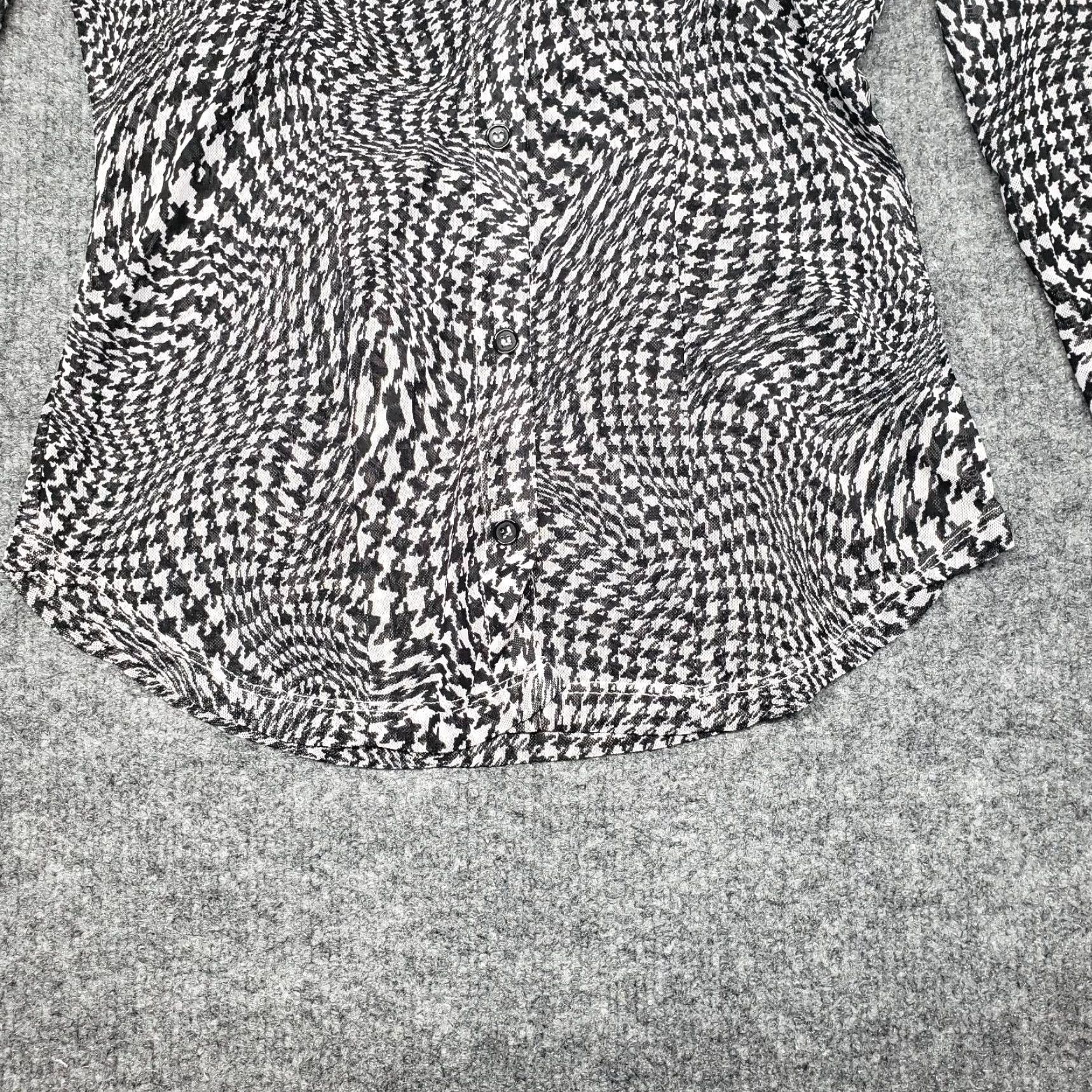 Vintage Rue21 Shirt Womens S Black Houndstooth Long Sleeve Button Up Collar Stretch New Size S / US 4 / IT 40 - 5 Thumbnail