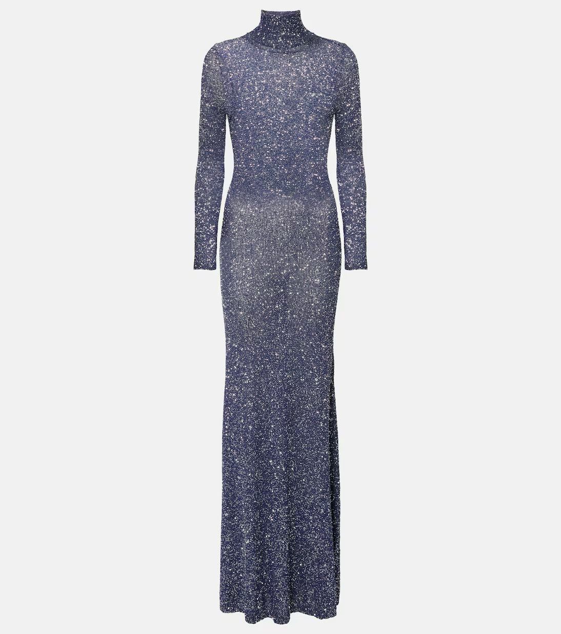Balenciaga Balenciaga Sequined metallic knit turtle neck maxi dress Size L / US 10 / IT 46 - 13 Thumbnail
