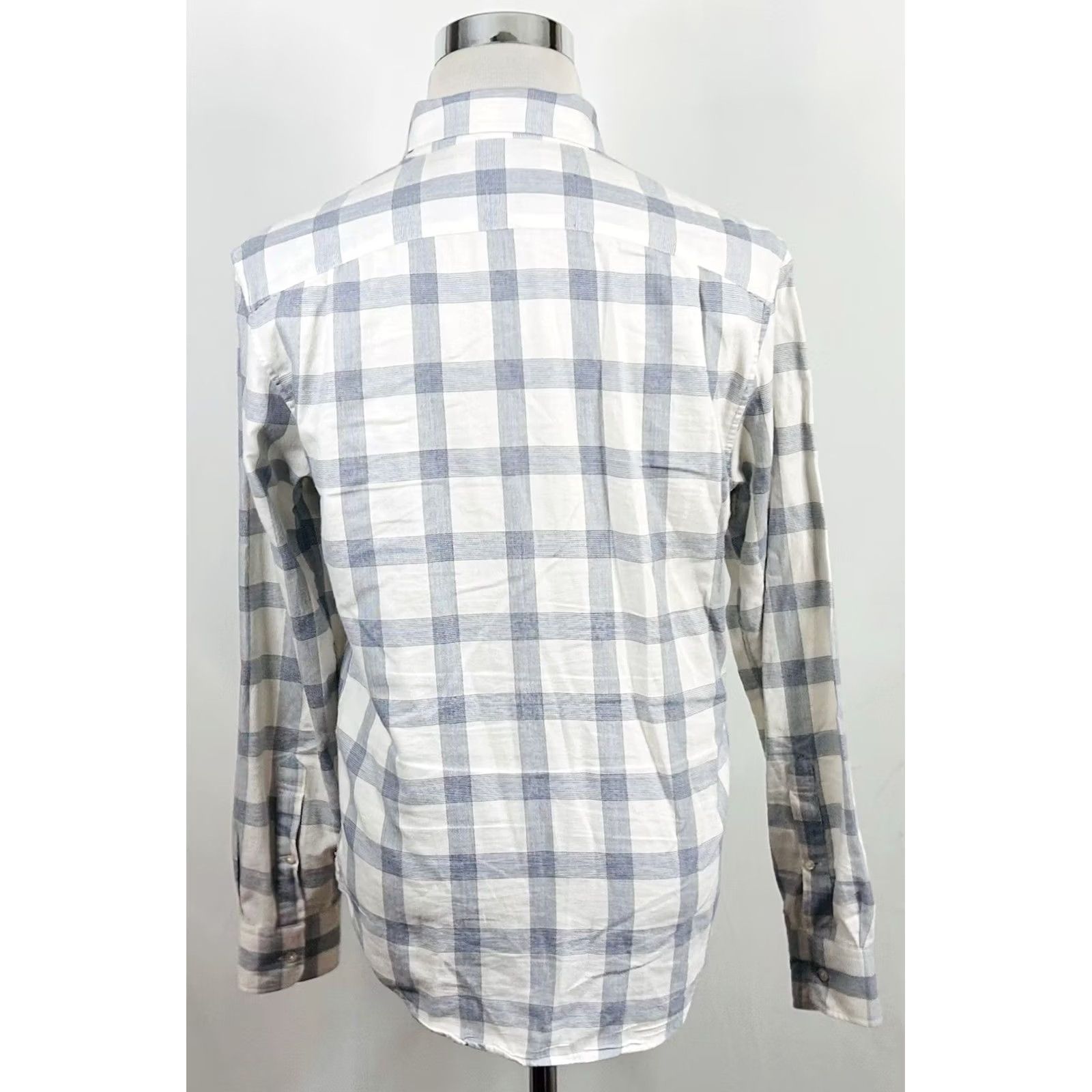 Bonobos Bonobos Small Standard Fit Flannel Shirt Blue White Plaid Cotton Button Down Shirt Men S Blue Plaid Button-Front Casual Regular Fit Size US S / EU 44-46 / 1 - 5 Thumbnail