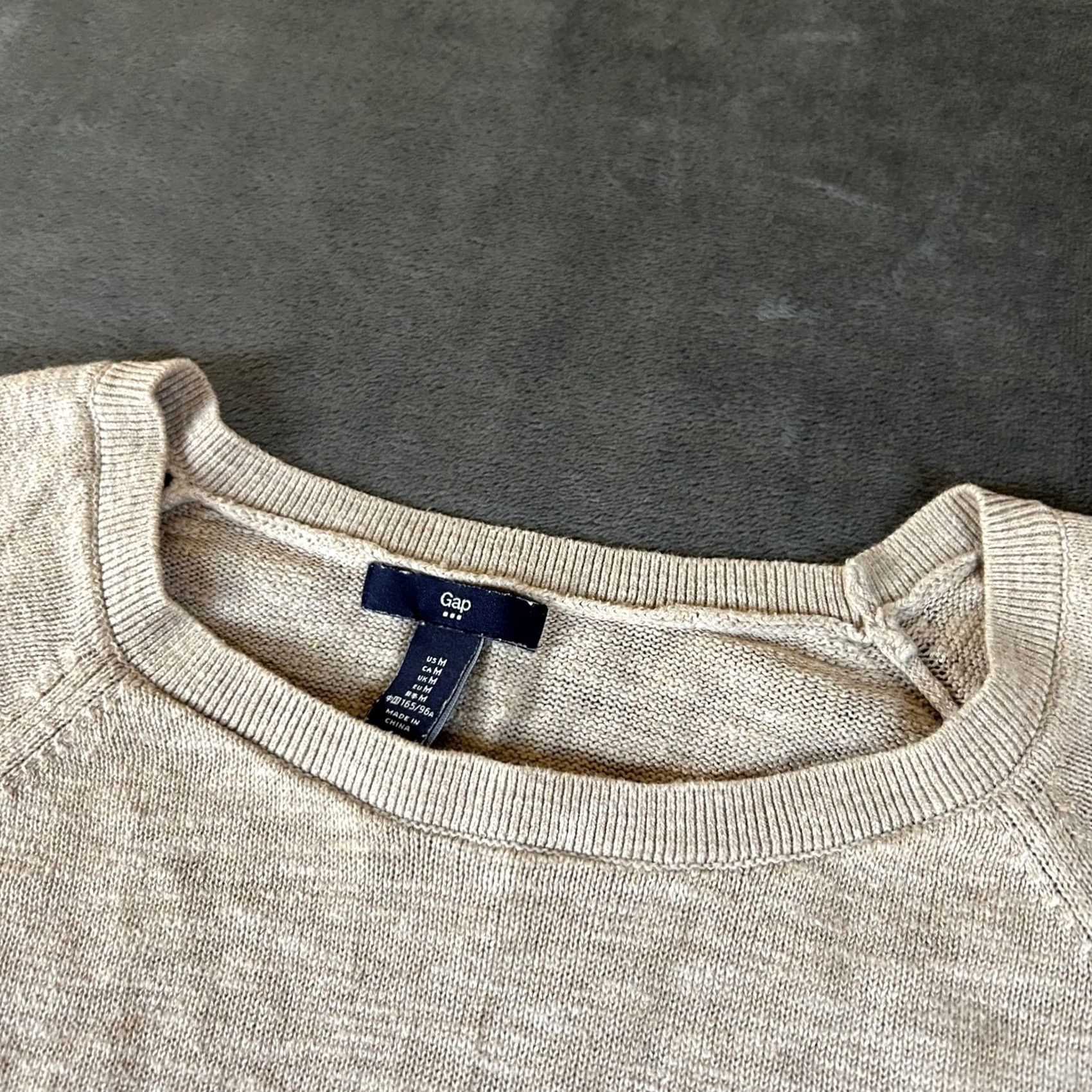 Gap Gap Knit Sweater Tunic Top Long Sleeve Beige Womens Medium Size M / US 6-8 / IT 42-44 - 2 Thumbnail