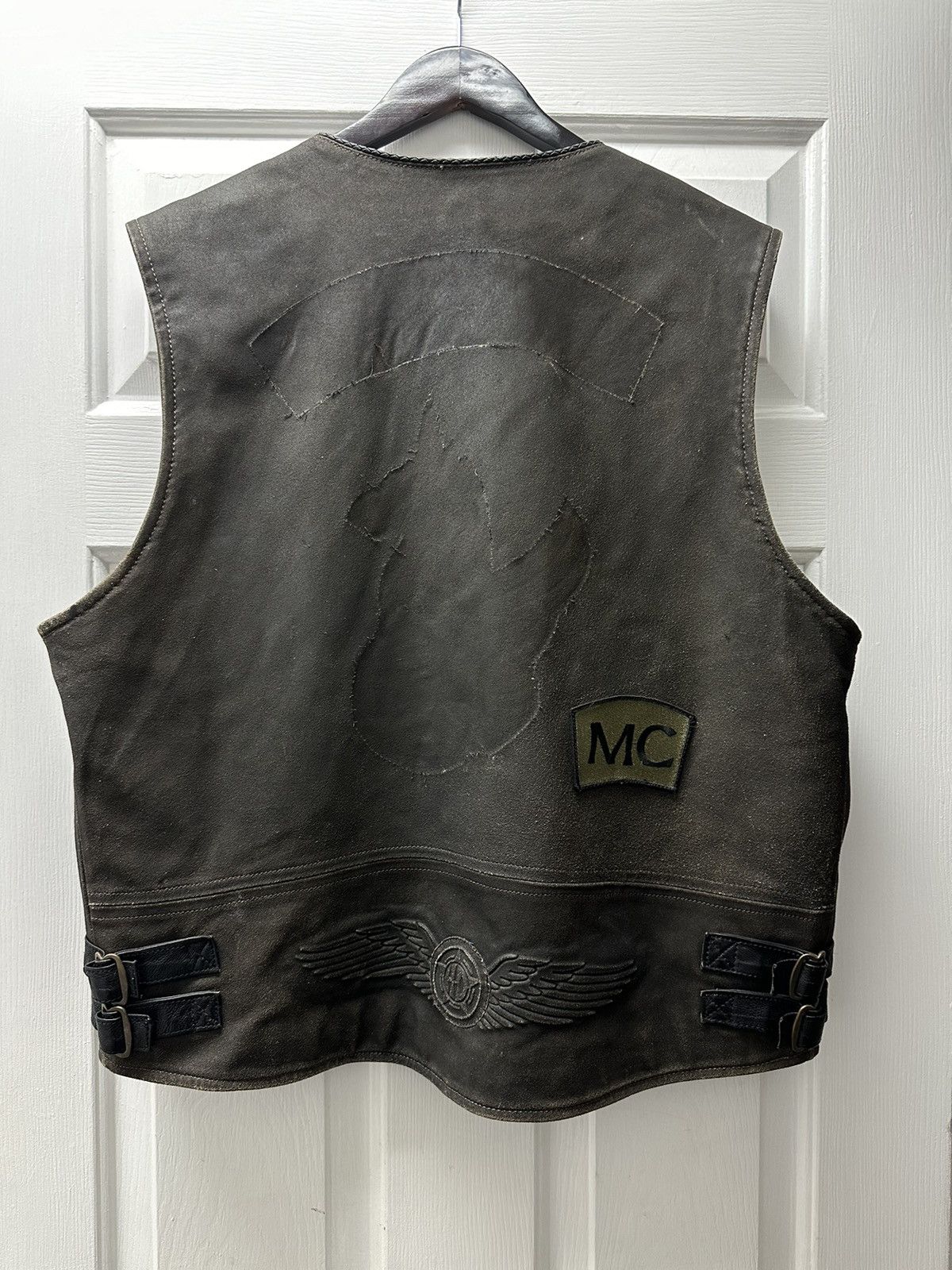 Harley Davidson Harley Davidson Distressed Brown Leather Vest XL Vintage 90s Size US L / EU 52-54 / 3 - 13 Thumbnail