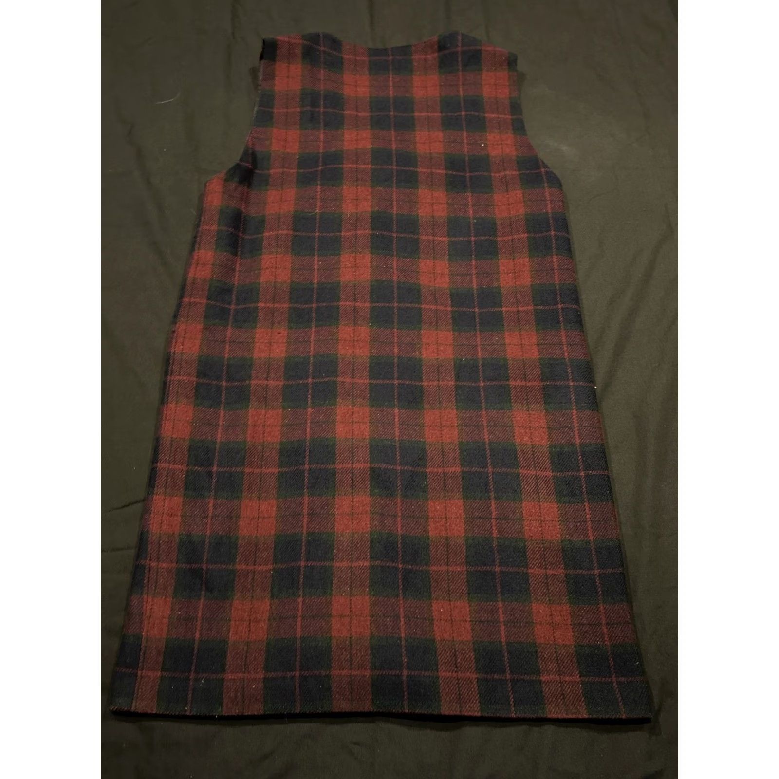 Vintage VINTAGE SAG HARBOR Jumper Dress Size 8P Red Black Plaid Wool Blend Button Front A25 Size M / US 6-8 / IT 42-44 - 3 Thumbnail