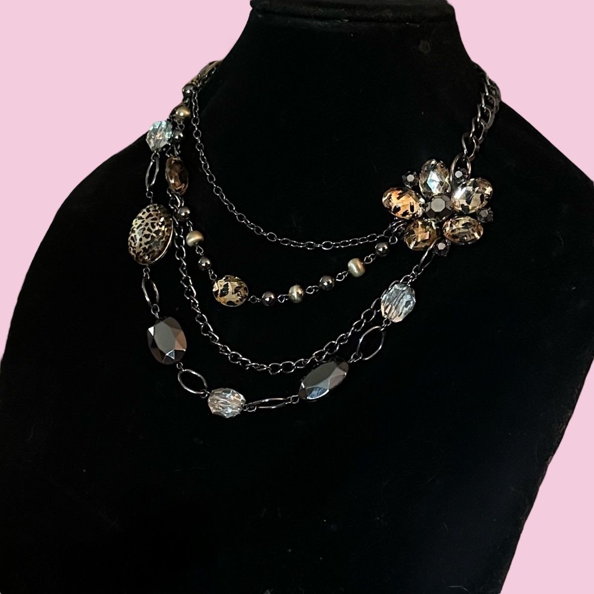 Other NY Collection layered leopard print flower bead necklace Size ONE SIZE - 2 Thumbnail