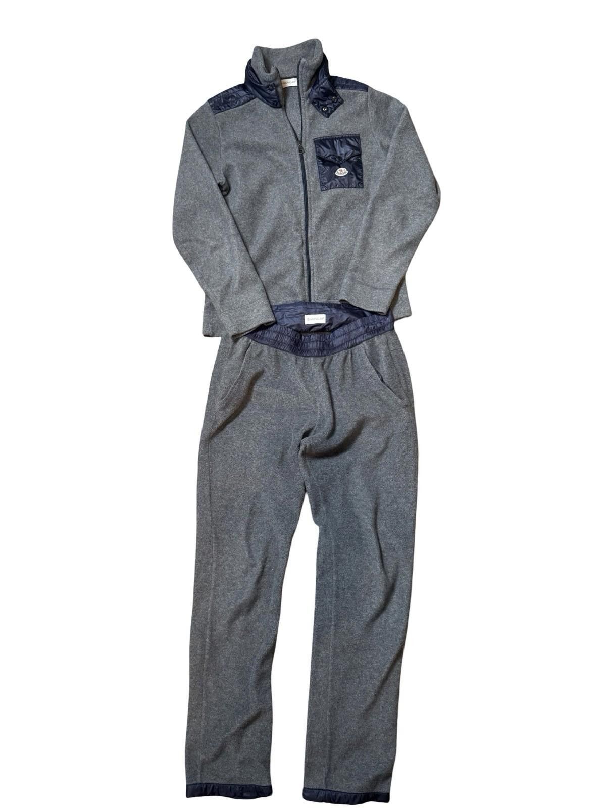 Moncler Moncler Enfant Grey Wool Logo Tracksuit Set Jacket & Pants Size ONE SIZE - 4 Thumbnail