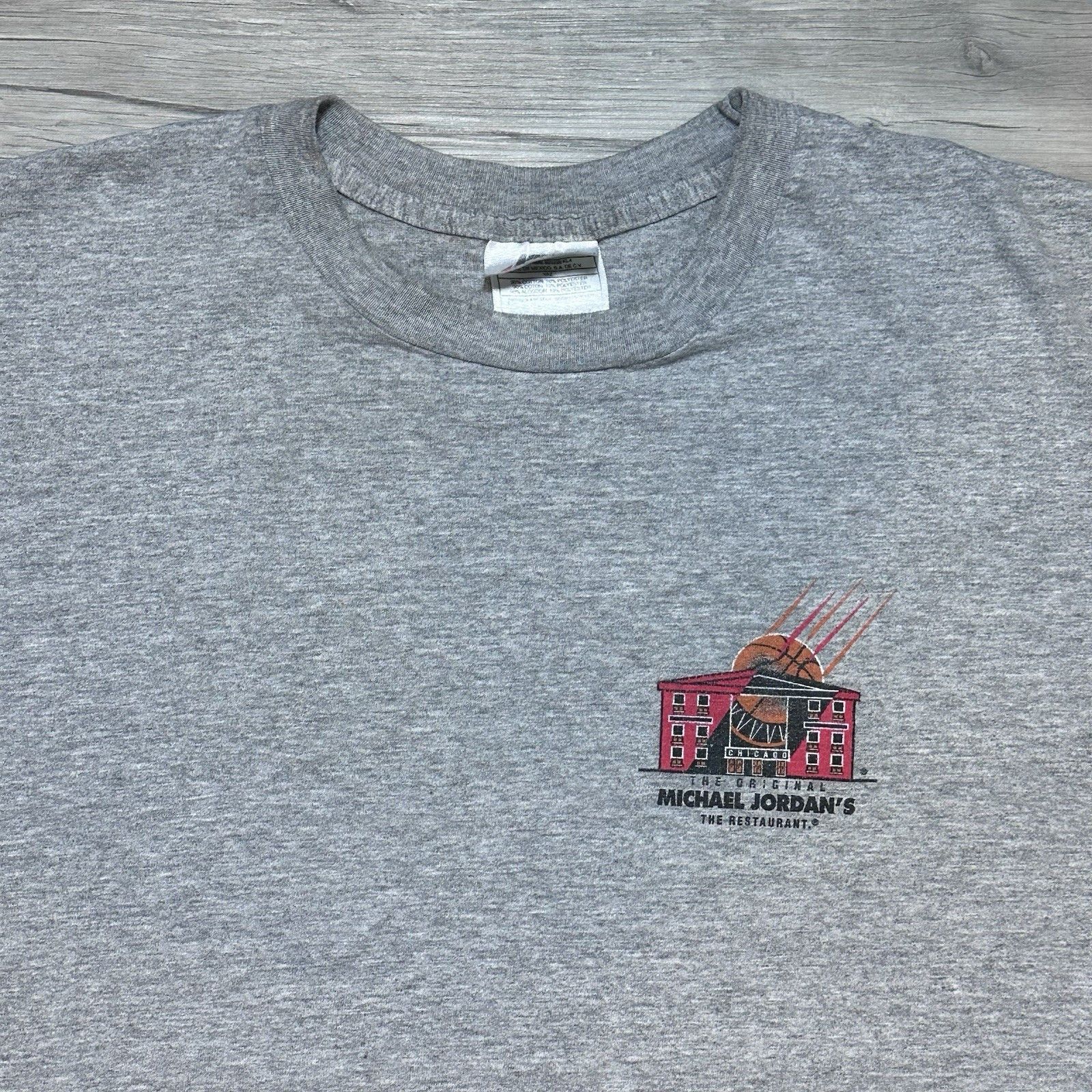 Jordan Brand × Nike × Vintage Vintage 90s Nike T-Shirt Michael Jordan Restaurant Chicago Size US L / EU 52-54 / 3 - 5 Thumbnail