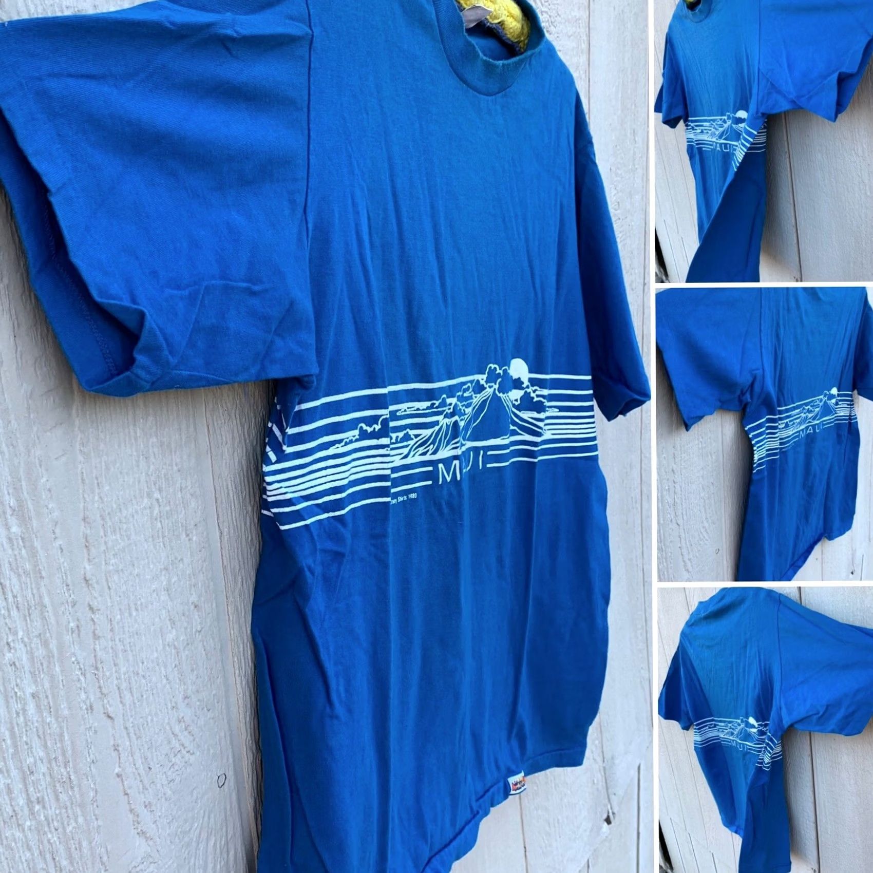 Vintage VINTAGE Crazy Shirts MAUI T-Shirt Hawaii 80s Blue X-Large XL Adult Size US XL / EU 56 / 4 - 2 Thumbnail