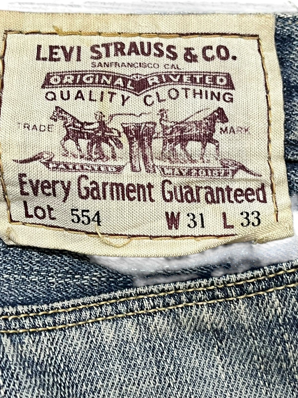 Levi's Vintage Clothing Vintage Levi’s 554 Baggy Mudwash Denim Size US 31 - 8 Thumbnail