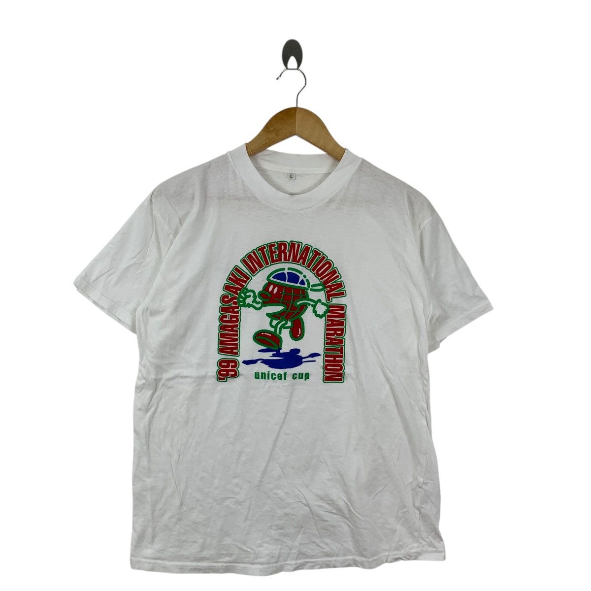 Vintage Vintage 1999 AMAGASAKI UNICEF MARATHON Japan Tee Shirt Top Size L / US 10 / IT 46 - 4 Thumbnail