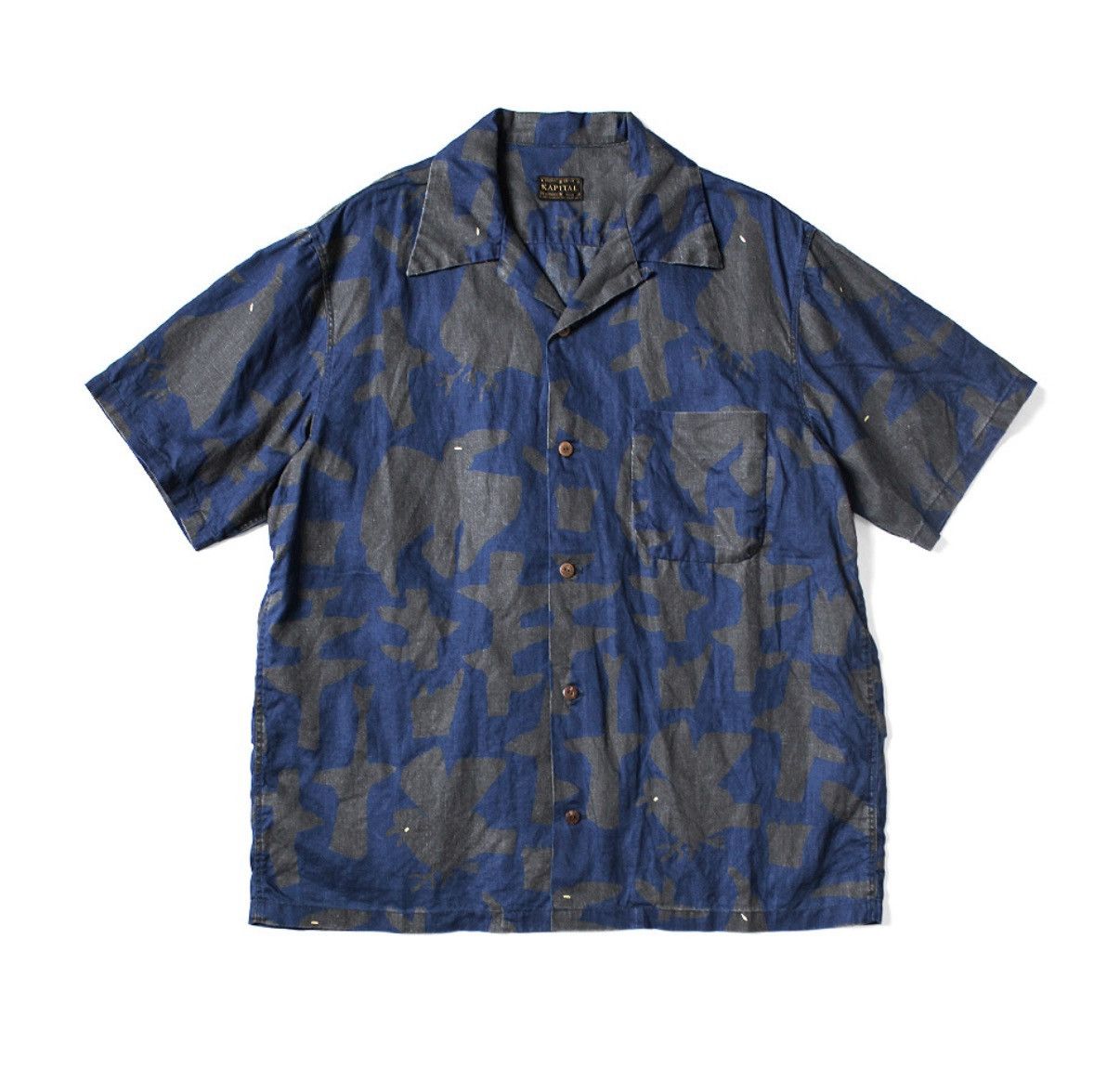Kapital kapital French Cross Linen GUIDING LIGHT Crow Aloha Shirt Size US L / EU 52-54 / 3 - 1 Thumbnail