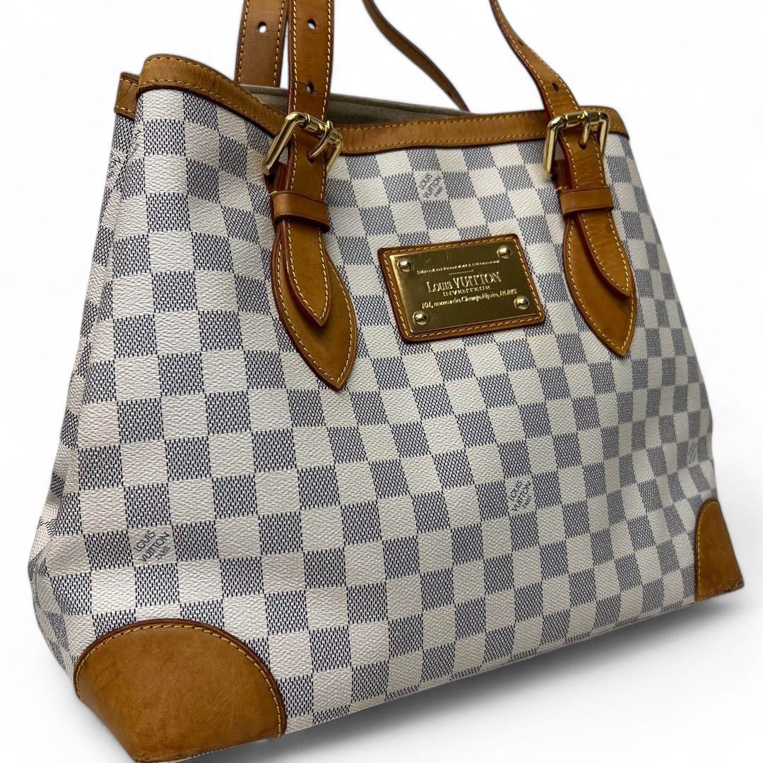 Louis Vuitton Louis Vuitton - Hampstead MM Damier Azur Handbag Leather Size ONE SIZE - 2 Thumbnail