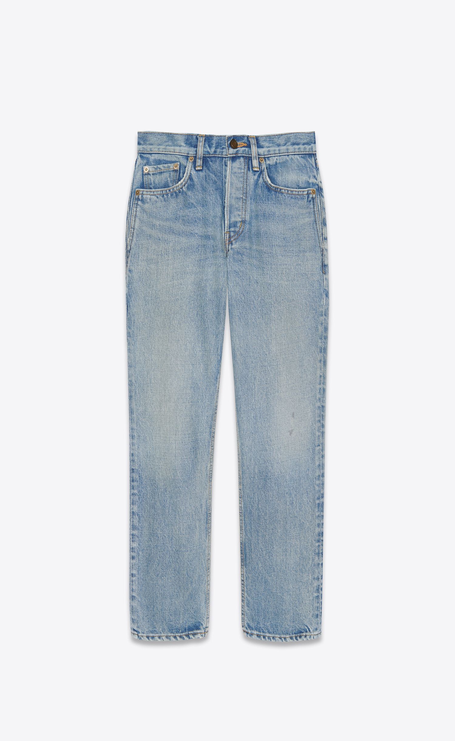 Saint Laurent Paris VENICE Cropped Jeans In Dirty Authentic Blue Denim Size 27" / US 4 / IT 40 - 1 Thumbnail