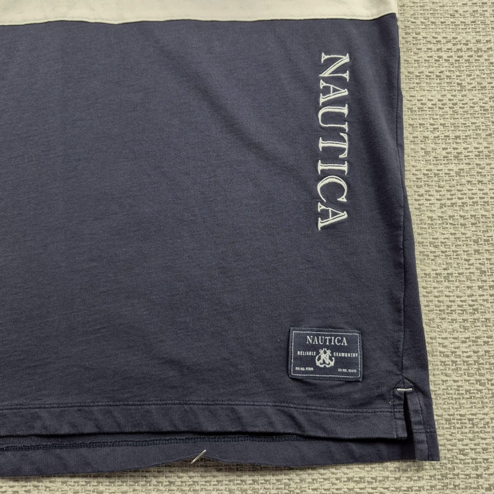 Nautica Nautica Polo Shirt Mens Large Colorblock Red White Navy Knit Shirt Size US L / EU 52-54 / 3 - 4 Thumbnail