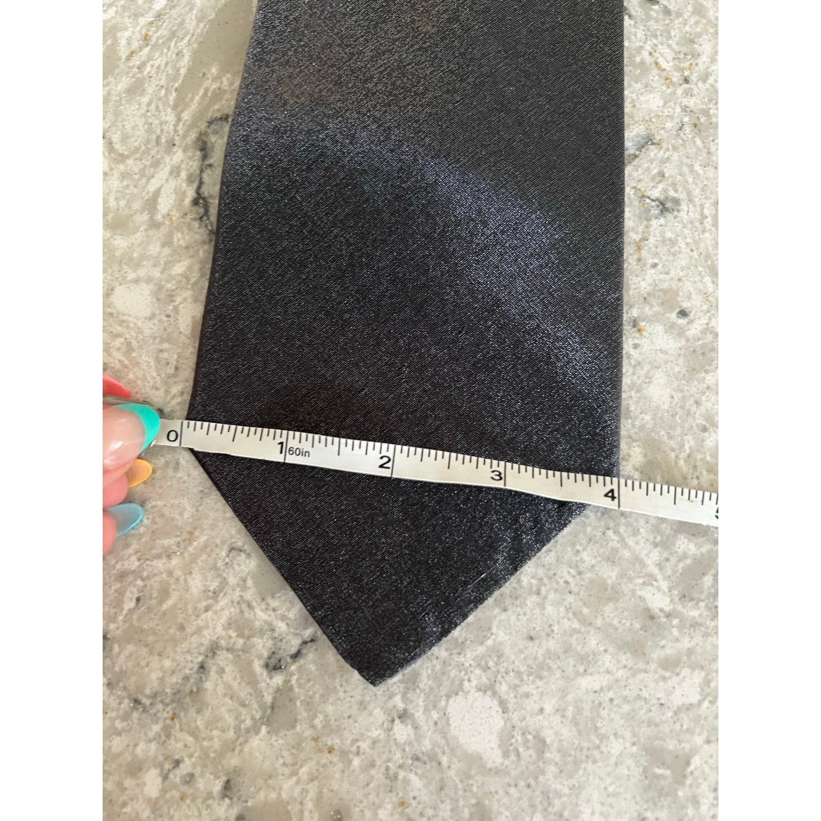 Alfani Alfani Neck Tie Silk Blend Made in Italy Shimmering Gray Size ONE SIZE - 7 Thumbnail