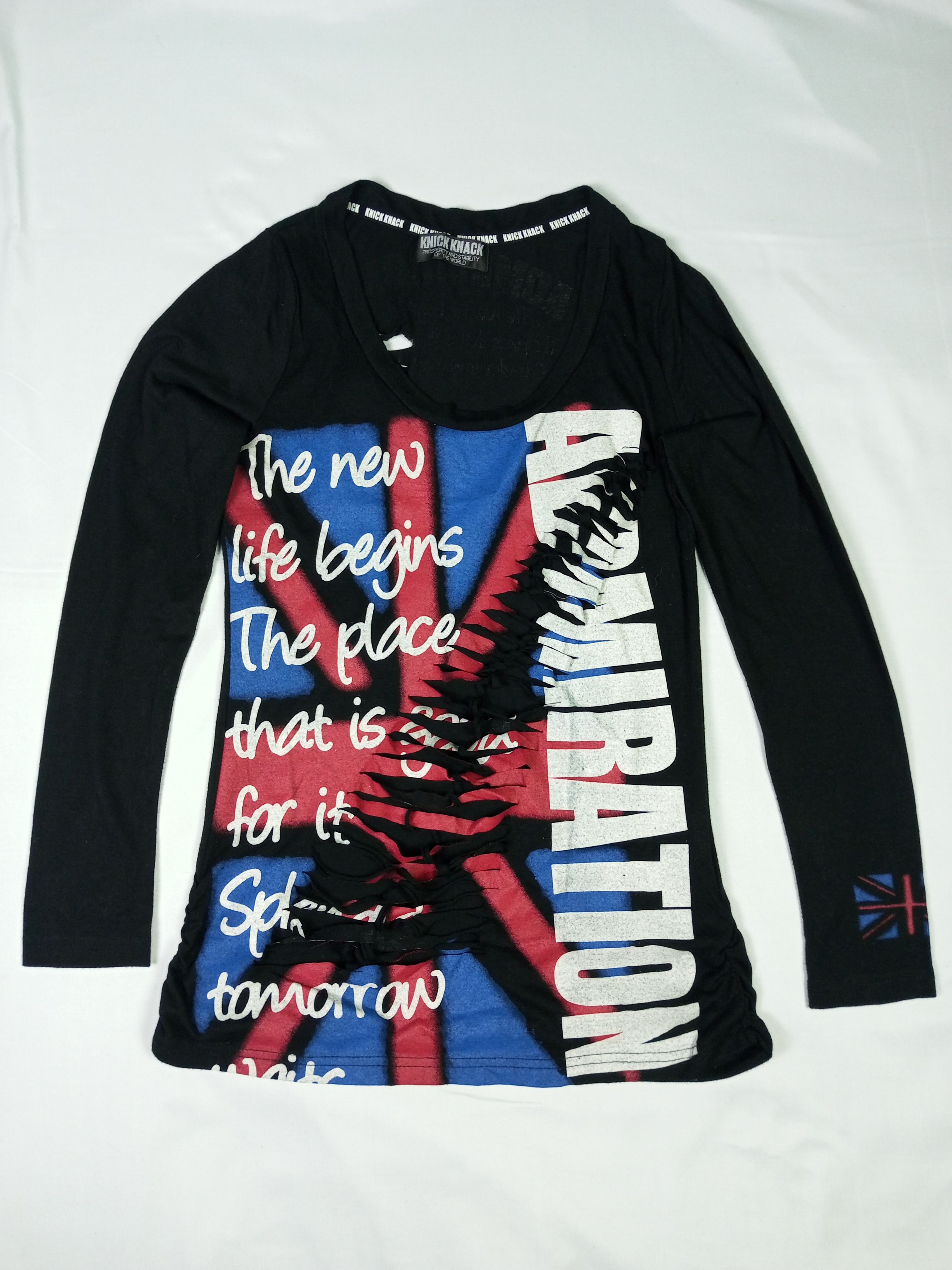 If Six Was Nine × Japanese Brand × Le Grande Bleu (L.G.B.) Knick Knack Distressed Grunge Punk long Sleeve Tshirt Size M / US 6-8 / IT 42-44 - 13 Thumbnail