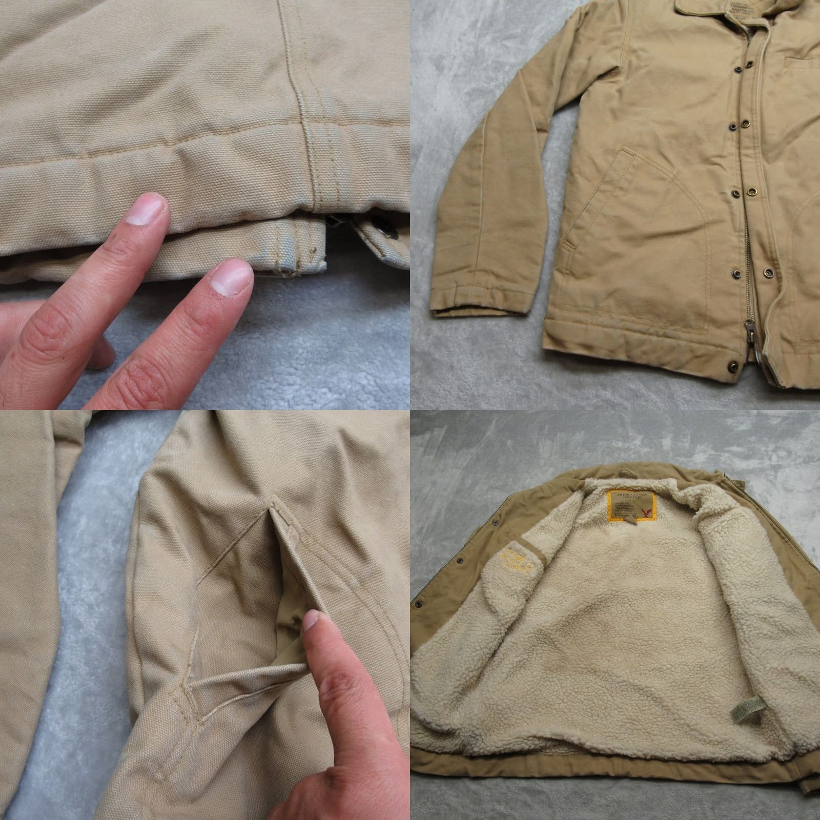 American Eagle Outfitters VINTAGE American Eagle Jacket Mens XS Brown Sherpa Heavy Duck Canvas Chore READ Size US XS / EU 42 / 0 - 8 Thumbnail