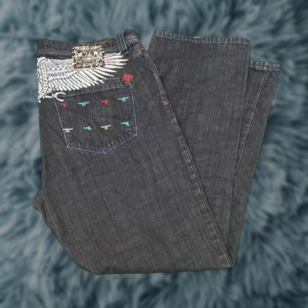Akademiks VINTAGE Akademiks Jeans Baggy Skater Grunge Hip Hop Y2K VTG Mens 42 Wide-Leg 32 Inseam Blue Wings Size US 42 / EU 58 - 1 Thumbnail