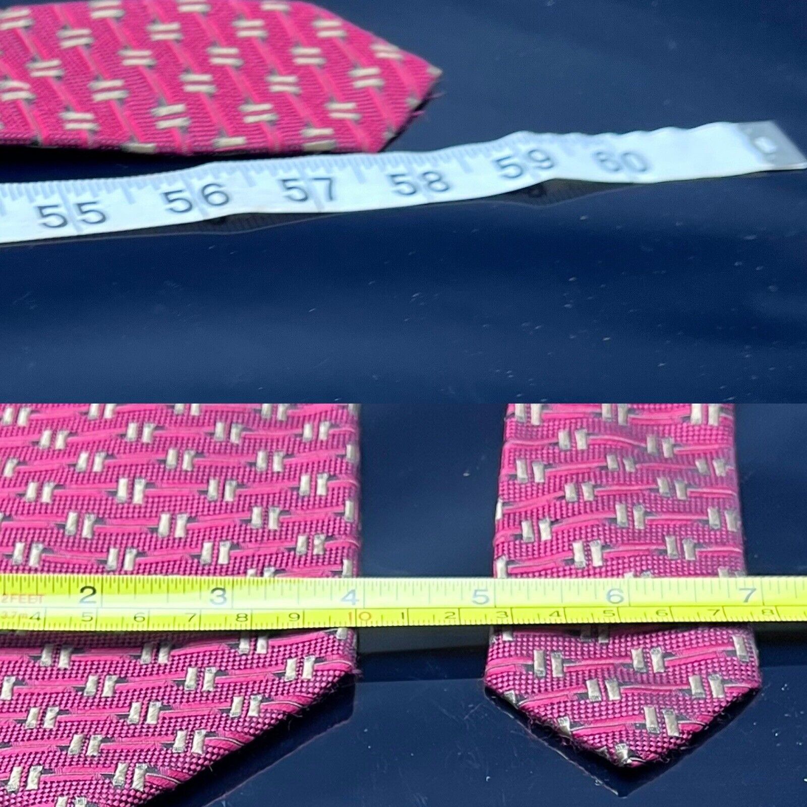 Vintage JZ RICHARDS Men’s Designer Red Geometric 100% Silk Tie Size ONE SIZE - 4 Thumbnail