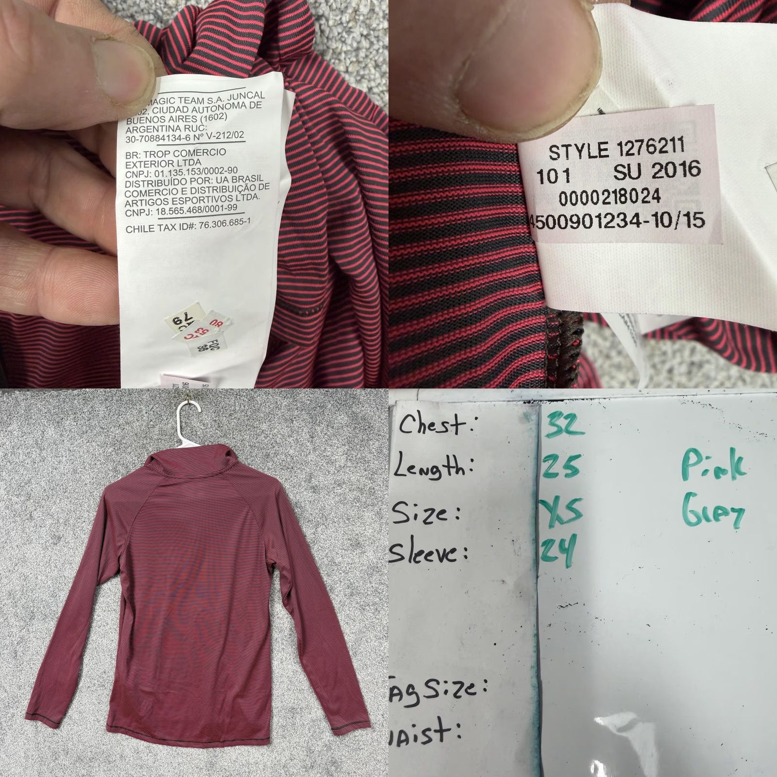 Under Armour Under Armour HeatGear Pullover Womens XS Pink Gray 1/4 Zip Striped NWT Size XS / US 0-2 / IT 36-38 - 9 Thumbnail
