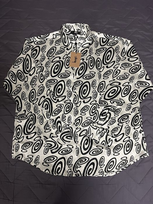 STUSSY SWIRLY S SILK shirt / L-