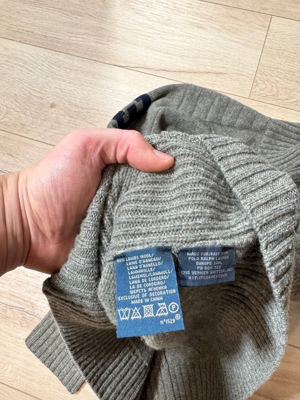 Polo Ralph Lauren Polo Ralph Lauren Mens Grey Big Pony Lambswool Blend 1/3 ZIP Size US L / EU 52-54 / 3 - 6 Thumbnail