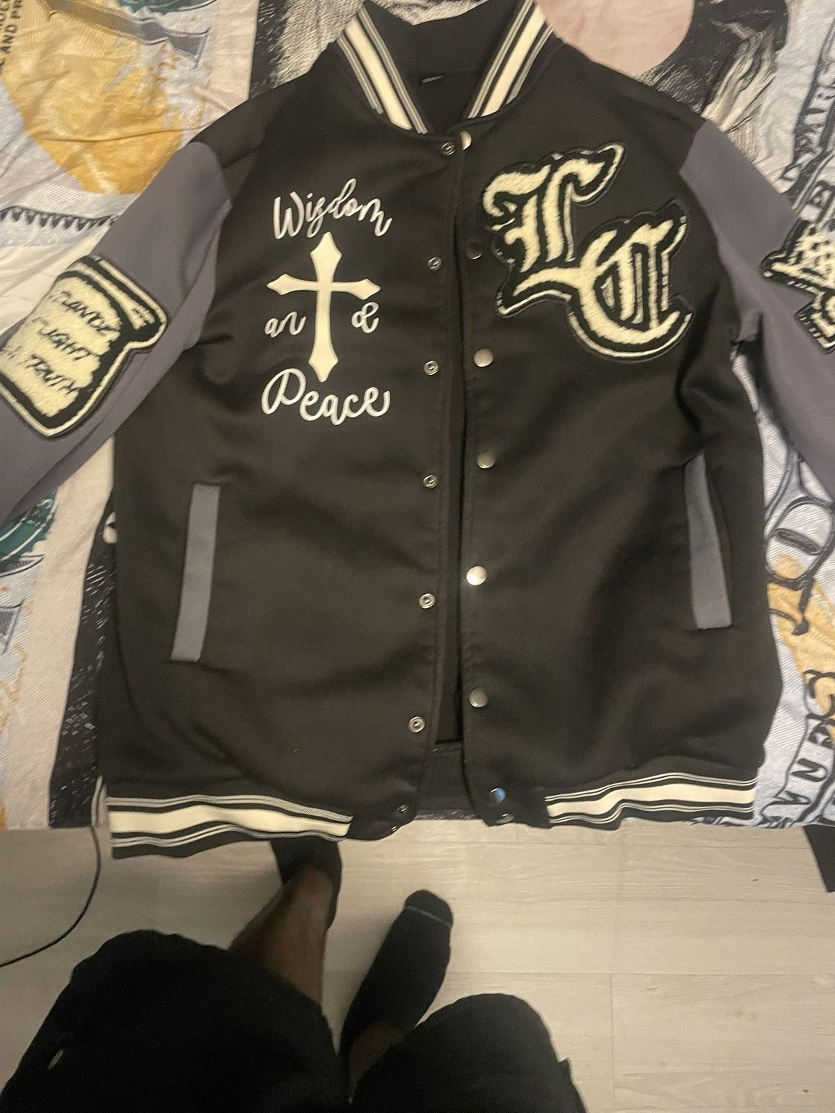 Other Varisty jacket black white and grry Size US M / EU 48-50 / 2 - 4 Thumbnail