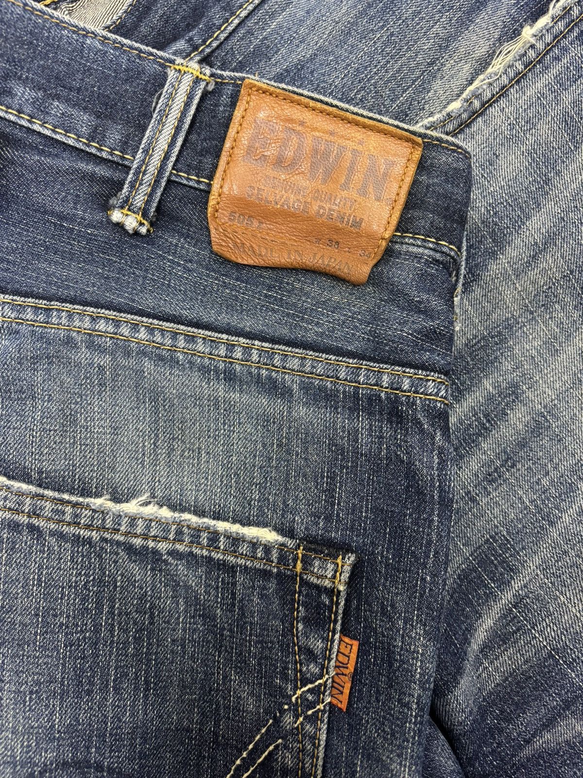 Edwin × If Six Was Nine × Le Grande Bleu (L.G.B.) 🔥VINTAGE EDWIN 505z SELVAGE DENIM MADE IN JAPAN BAGGY JEANS Size US 41 - 11 Thumbnail
