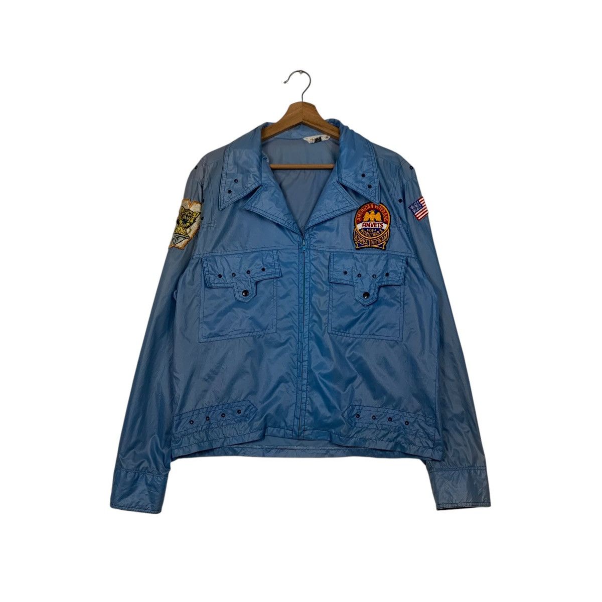 Vintage AMVETS World War II Korea Vietnam Nylon Jacket #2432-C109 Size US M / EU 48-50 / 2 - 3 Thumbnail