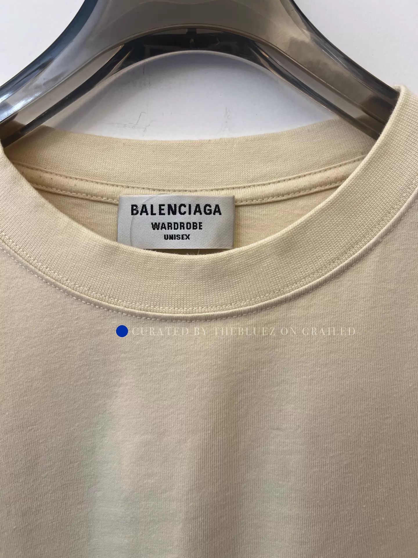 Balenciaga Beige Logo Print Short Sleeve Tee Size US S / EU 44-46 / 1 - 1 Thumbnail