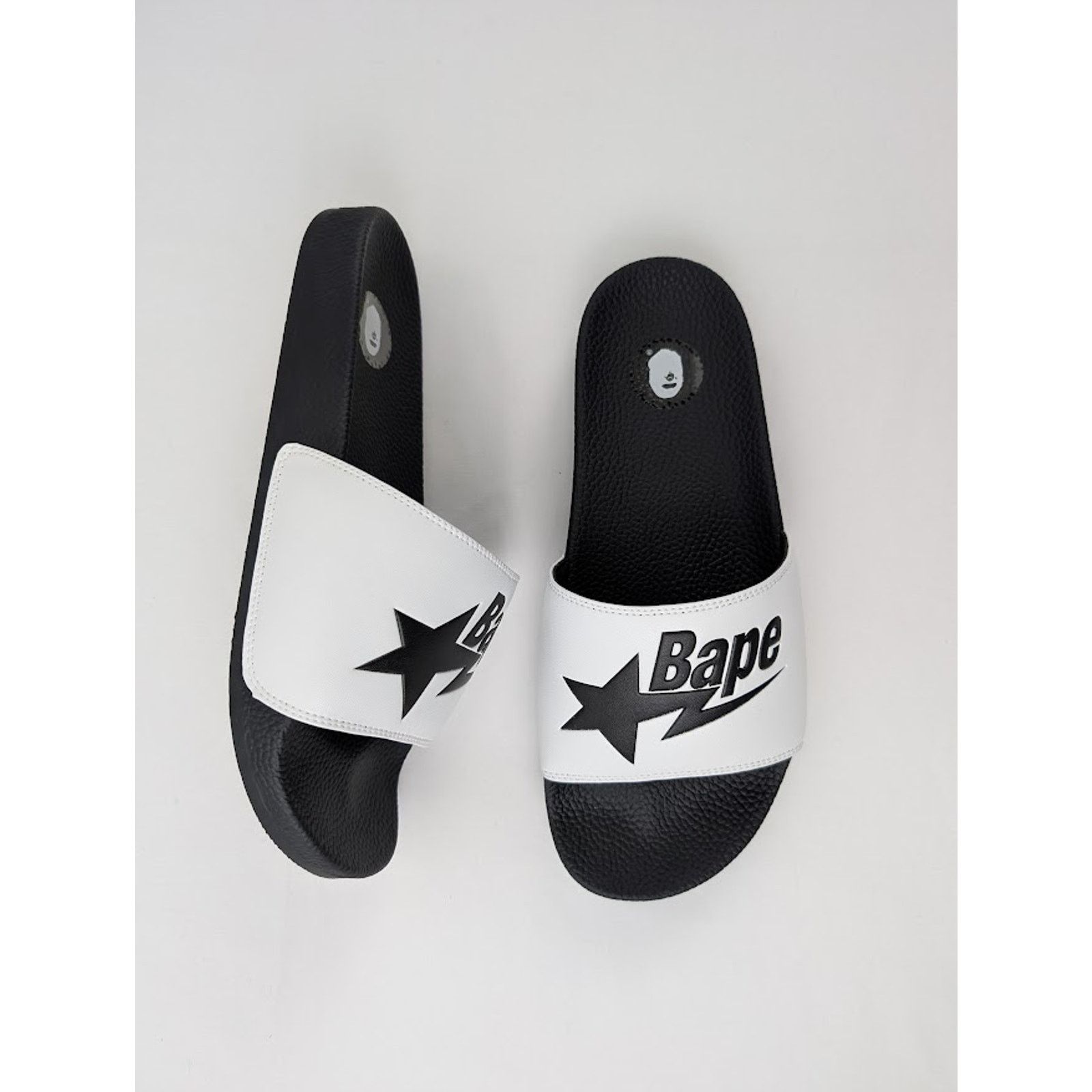 Bape o1rshd1 Bape Logo Slider Slipper Slide in Black/White Size US 8 / EU 41 - 10 Thumbnail