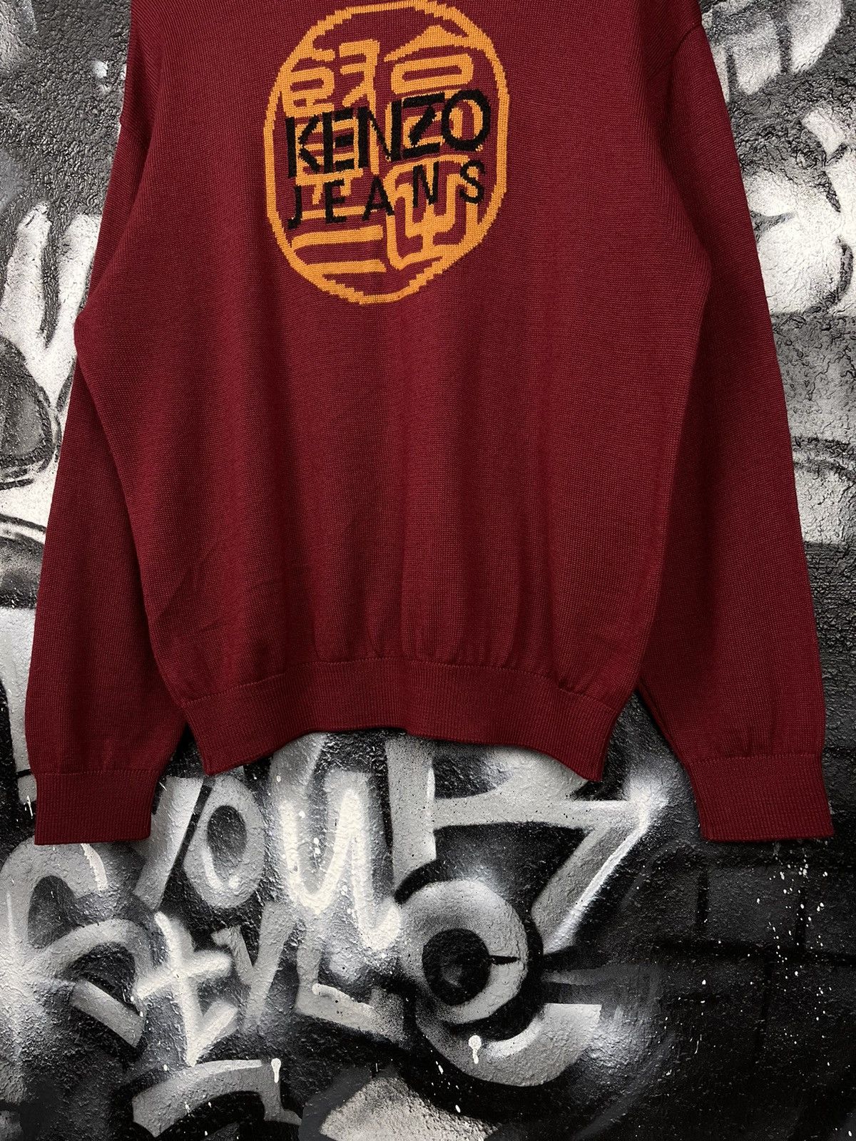 Kenzo × Vintage Vintage Kenzo Jeans Big Logo Sweater Size US L / EU 52-54 / 3 - 9 Thumbnail
