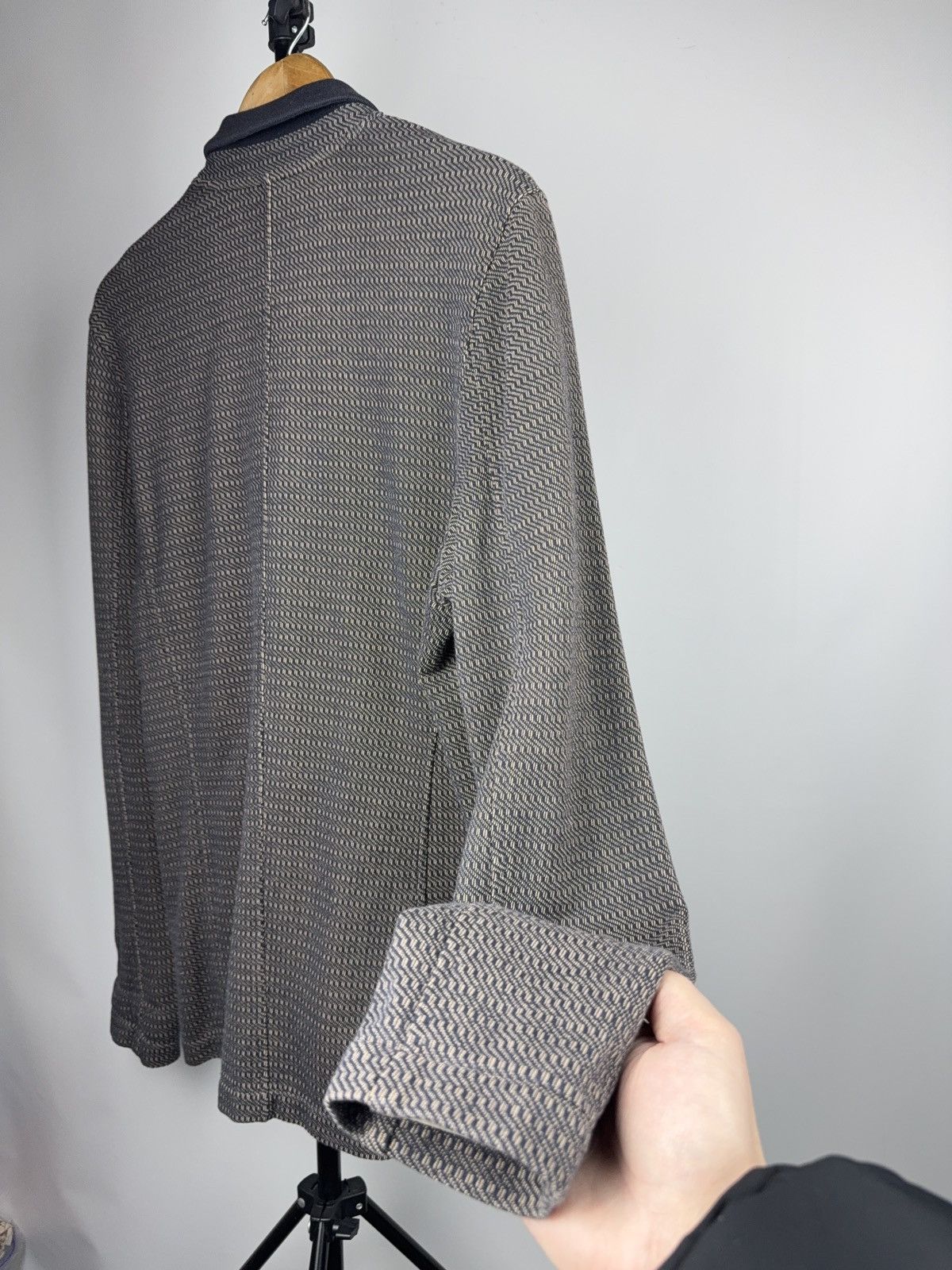 Hugo Boss Luxury 00s Hugo Boss Brown Jersey knit Blazer Jacket Size US L / EU 52-54 / 3 - 17 Thumbnail