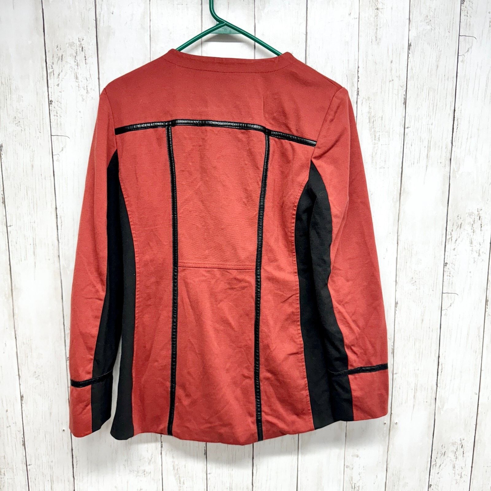 Other INC International Concepts S Faux Leather Trim Jacket Blazer Size S / US 4 / IT 40 - 5 Thumbnail