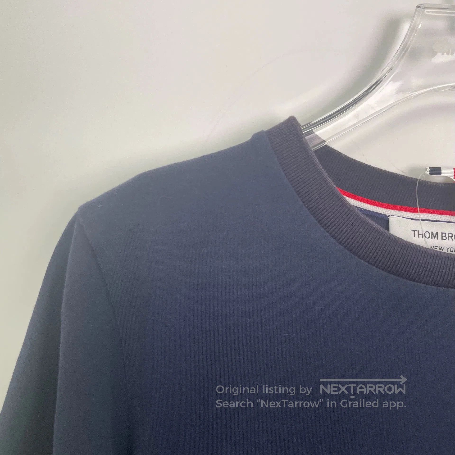 Thom Browne navy cotton short sleeve t-shirt by thom browne. Size US XXS / EU 40 - 3 Thumbnail