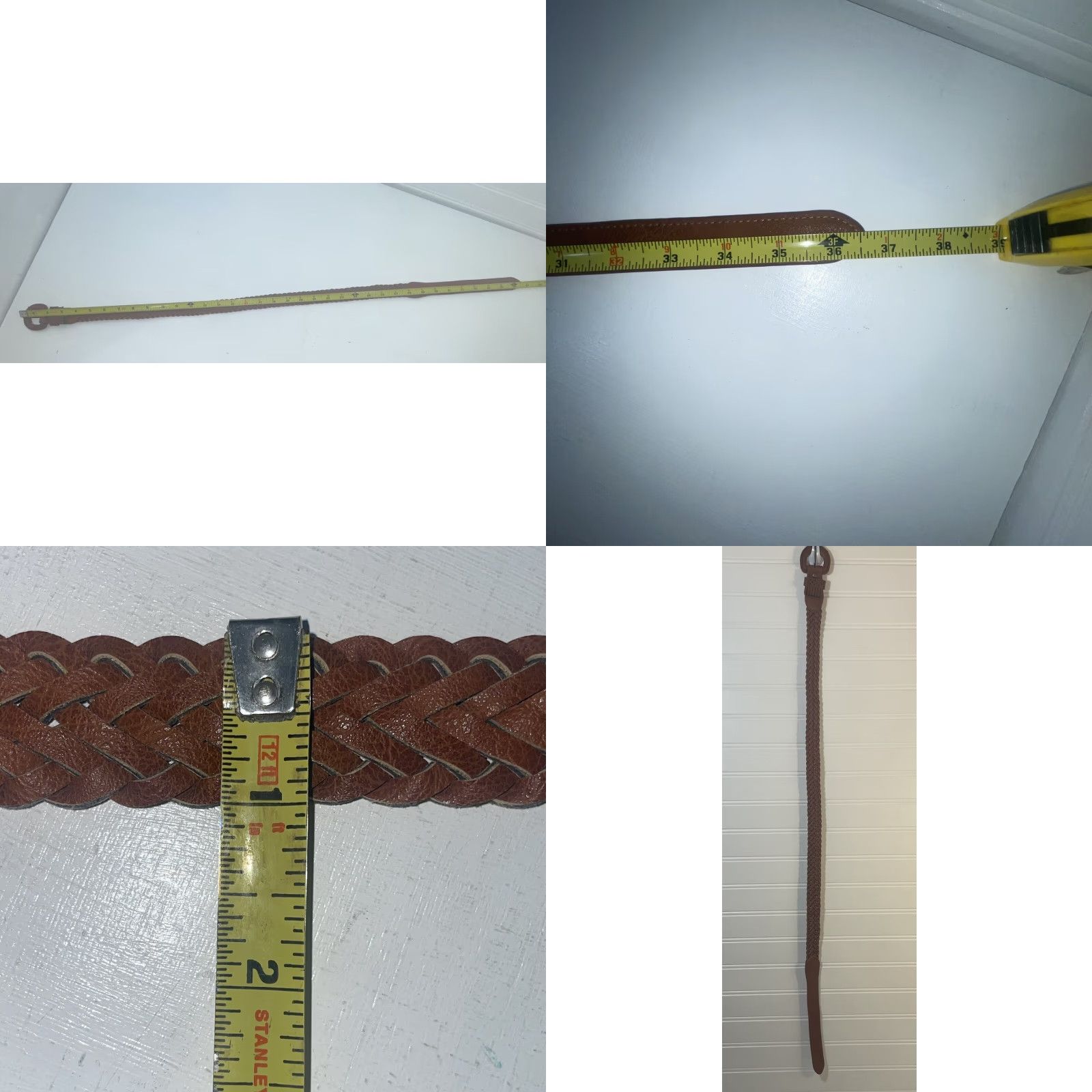 Vintage Women’s Belt Braided Brown Leather 36.5 Inches Womens Belt Brown Leather Braided 36.5 Inches Size ONE SIZE - 10 Thumbnail