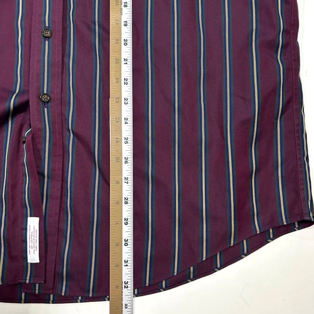 Brooks Brothers Brooks Brothers Burgundy Striped Button-Down Shirt Long Sleeve Business Mens XL Size US XL / EU 56 / 4 - 6 Thumbnail