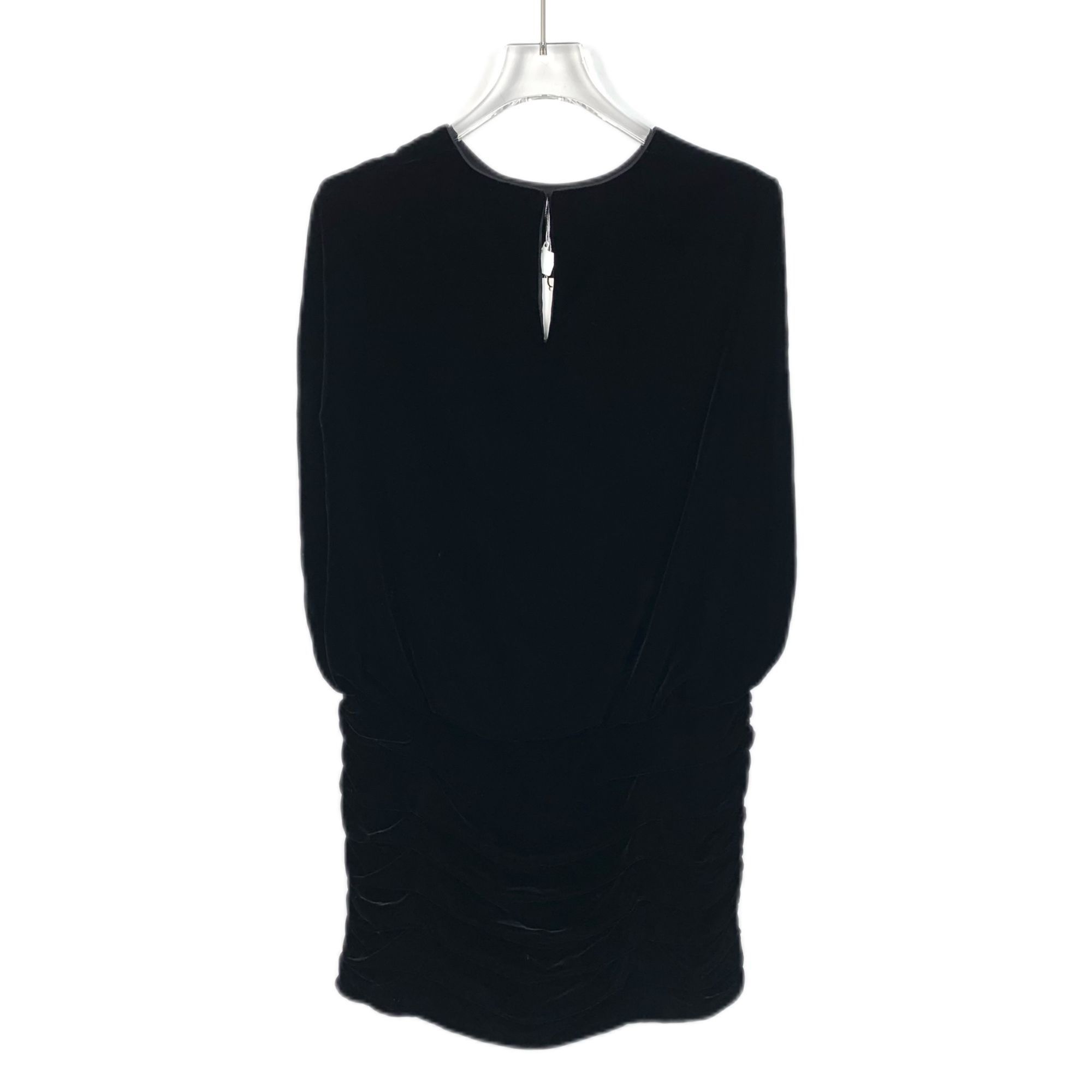 Saint Laurent Paris Saint Laurent Paris Black Velvet Sleeveless Crewneck Dress W Size ONE SIZE - 7 Thumbnail