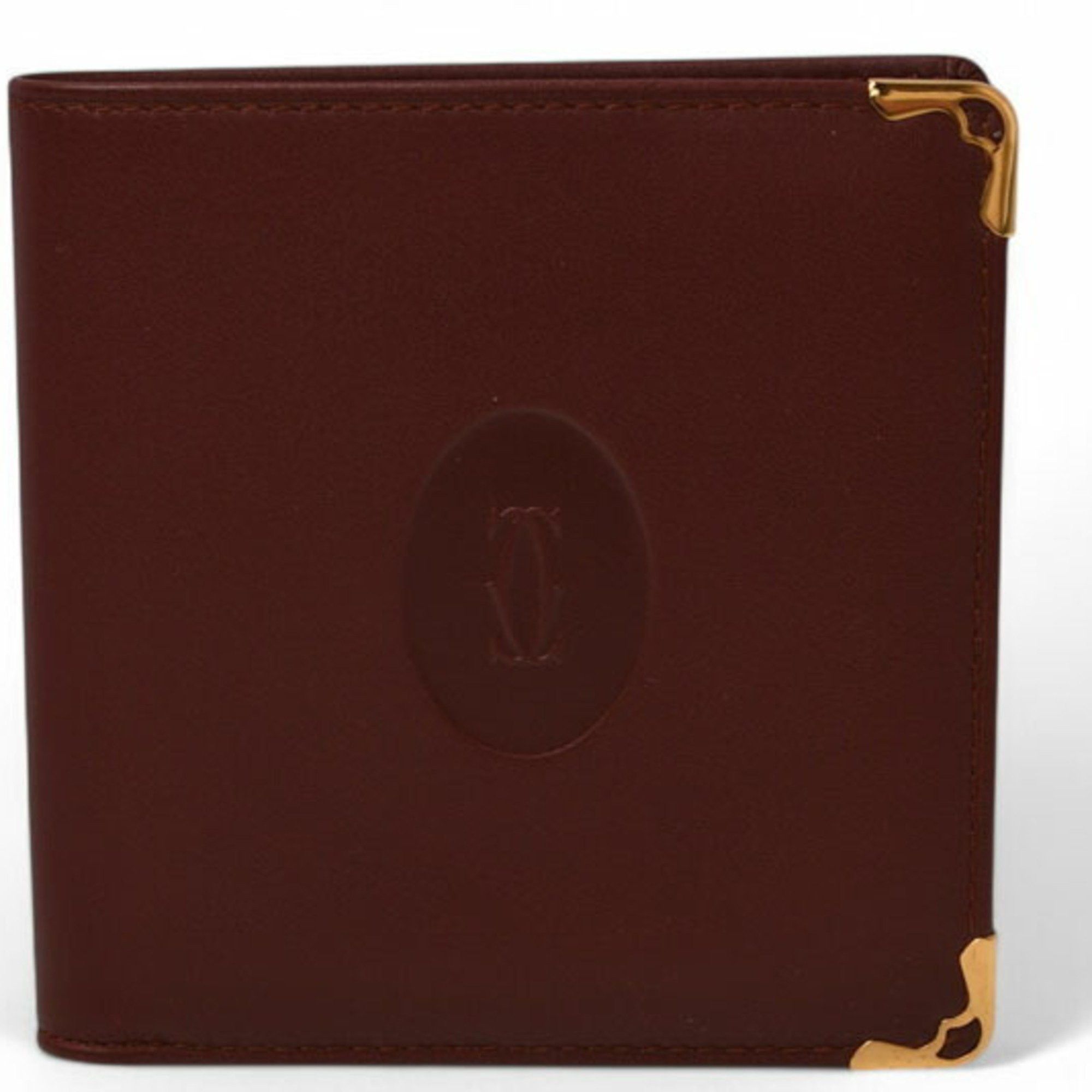 Cartier Cartier Men's Must de Bifold Wallet, Bordeaux, 73184192 Size ONE SIZE - 1 Thumbnail