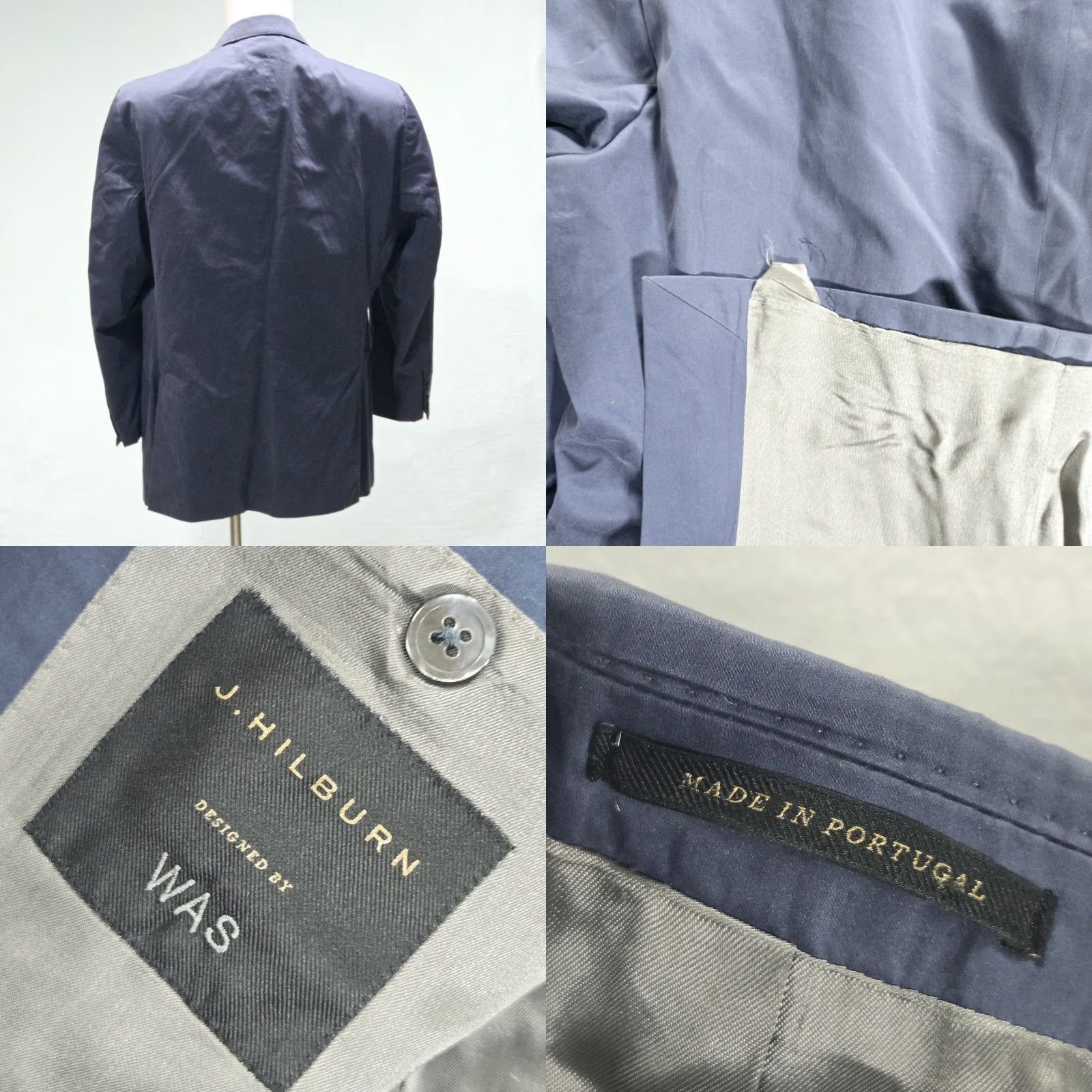 Vintage J Hilburn Sport Coat Blazer Wool Jacket Mens Vintage Blue Size 40-42 Lined Size 40R - 8 Thumbnail
