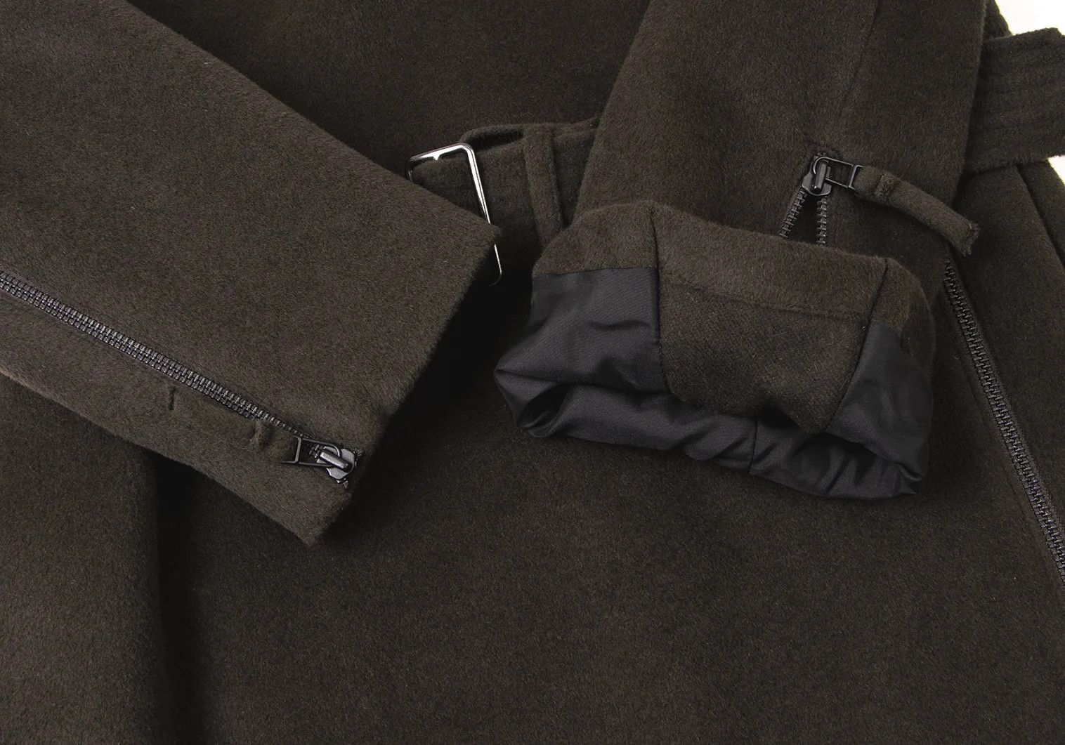 Jean Paul Gaultier Angora Wool Belted Shaggy Coat in Khaki Size 48 Size US M / EU 48-50 / 2 - 6 Thumbnail