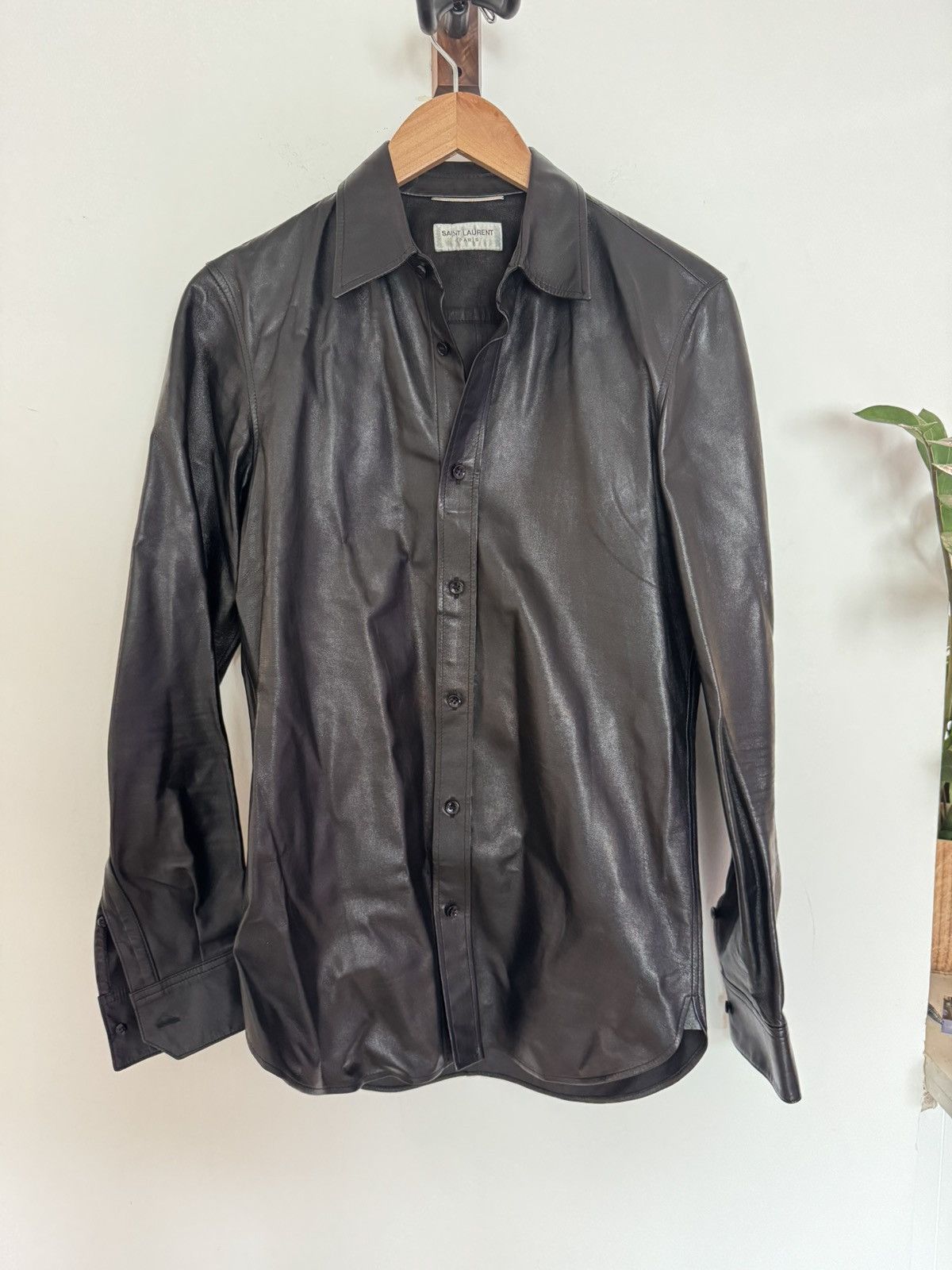 Saint Laurent Paris Fw13 Hedi Leather Shirt Size US M / EU 48-50 / 2 - 1 Thumbnail