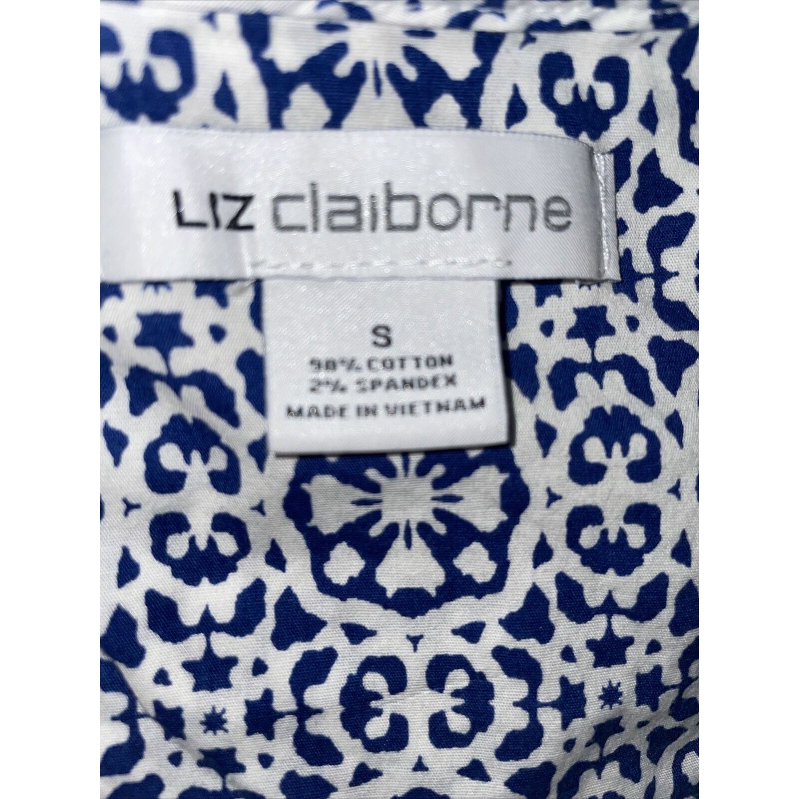 Other Liz Claiborne Women's Top Small Tie Neck Crisp Cotton Spande Size S / US 4 / IT 40 - 5 Thumbnail