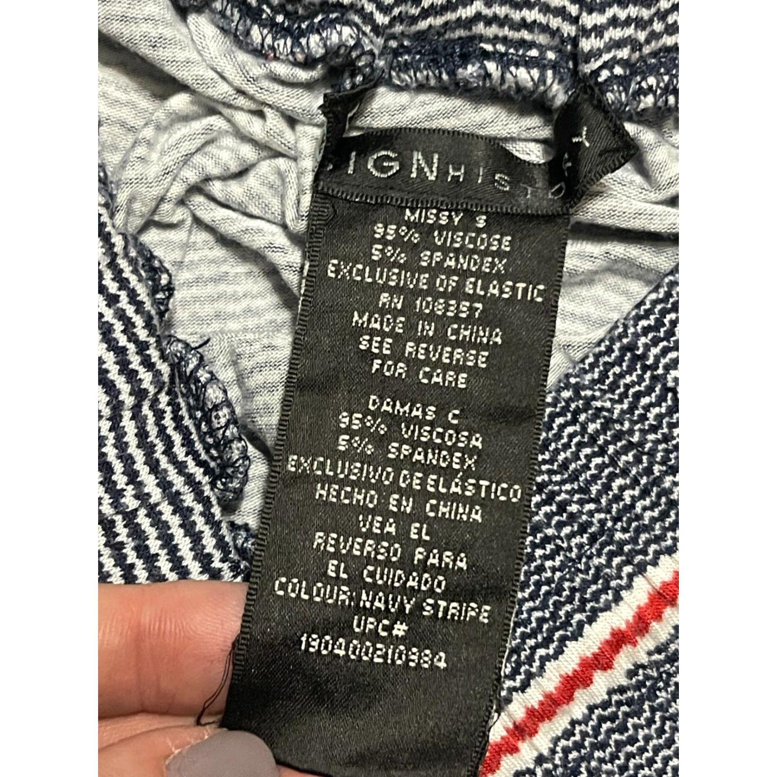 Vintage Design History Skirt, Women's Size Small, Tie Waist, Side Slit, Blue Red White, Striped, A-Line, Long, Casual, Regular, Women, SKirt Size 28" / US 6 / IT 42 - 7 Thumbnail