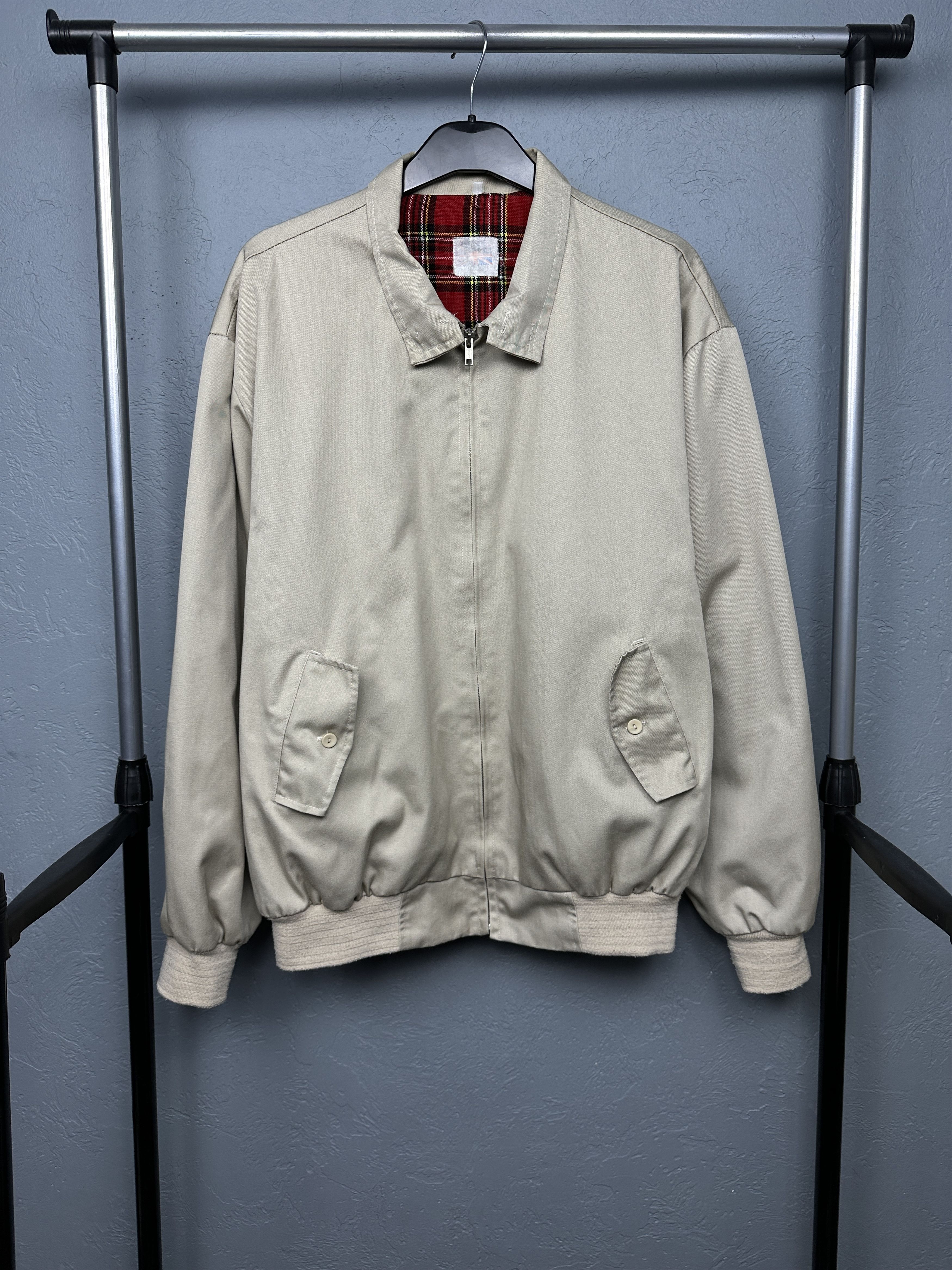 Vintage England Plaid Lined Collared Bomber Jacket
