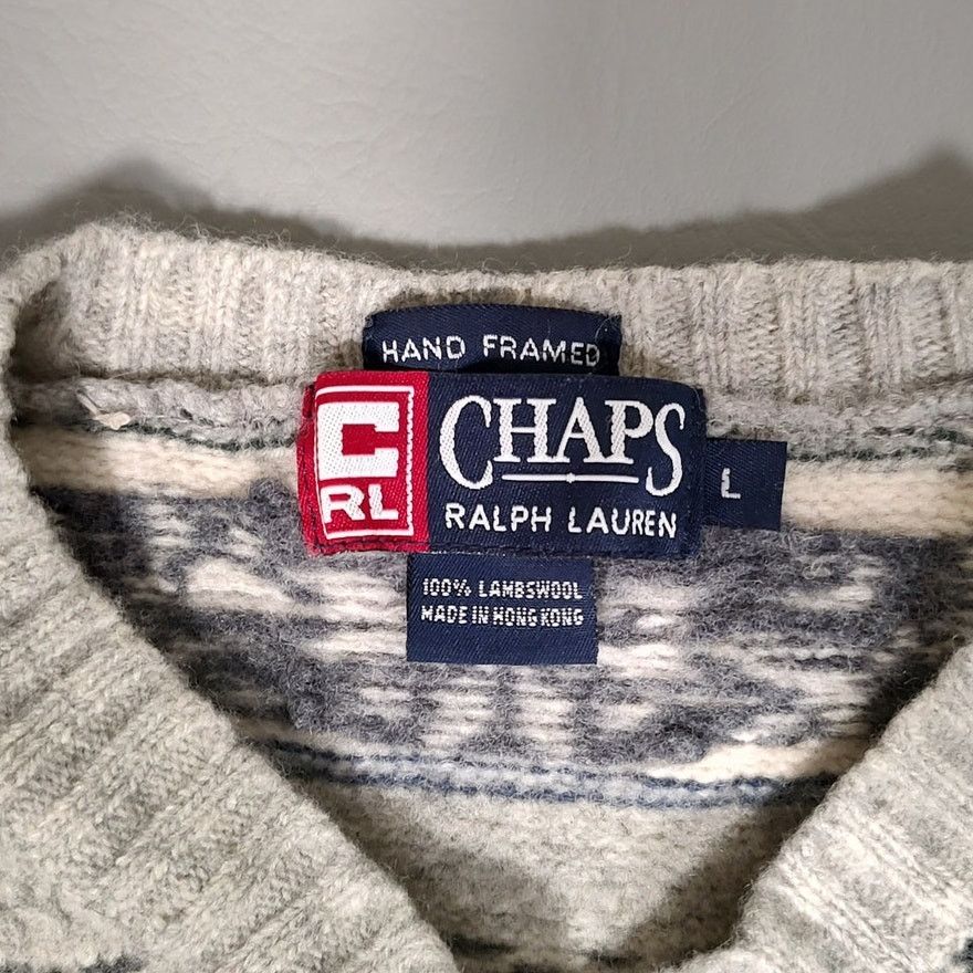 Chaps Ralph Lauren VTG Chaps Ralph Lauren Lambswool hand framed sweater wms S Size S / US 4 / IT 40 - 3 Thumbnail