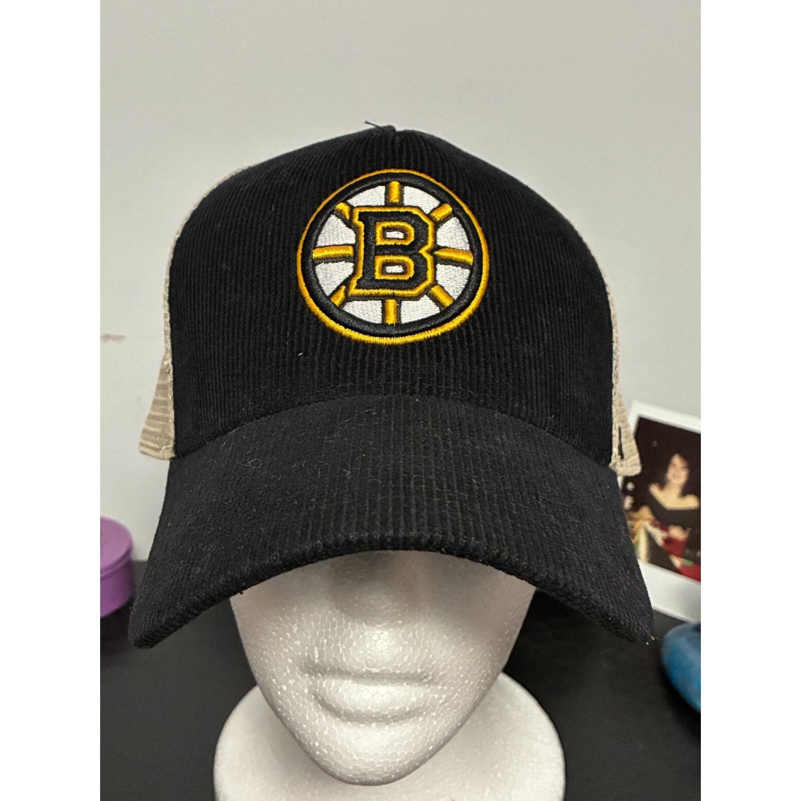 47 Brand Boston Bruins Corduroy Trucker Hat – Adjustable Mesh Cap Size ONE SIZE - 11 Thumbnail