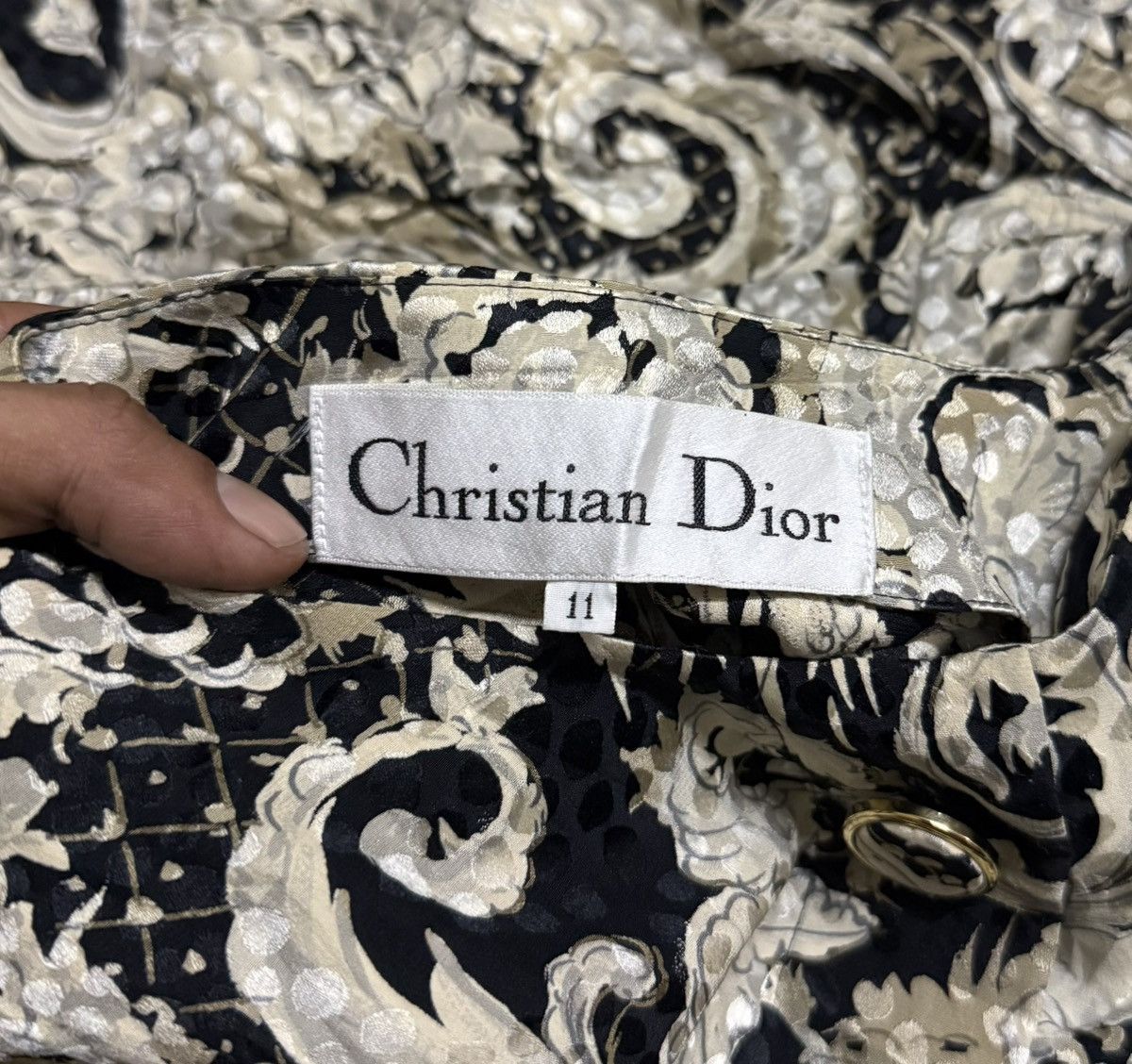 Christian Dior Monsieur Christian Dior black and white floral blouse Vintage Size M / US 6-8 / IT 42-44 - 10 Thumbnail