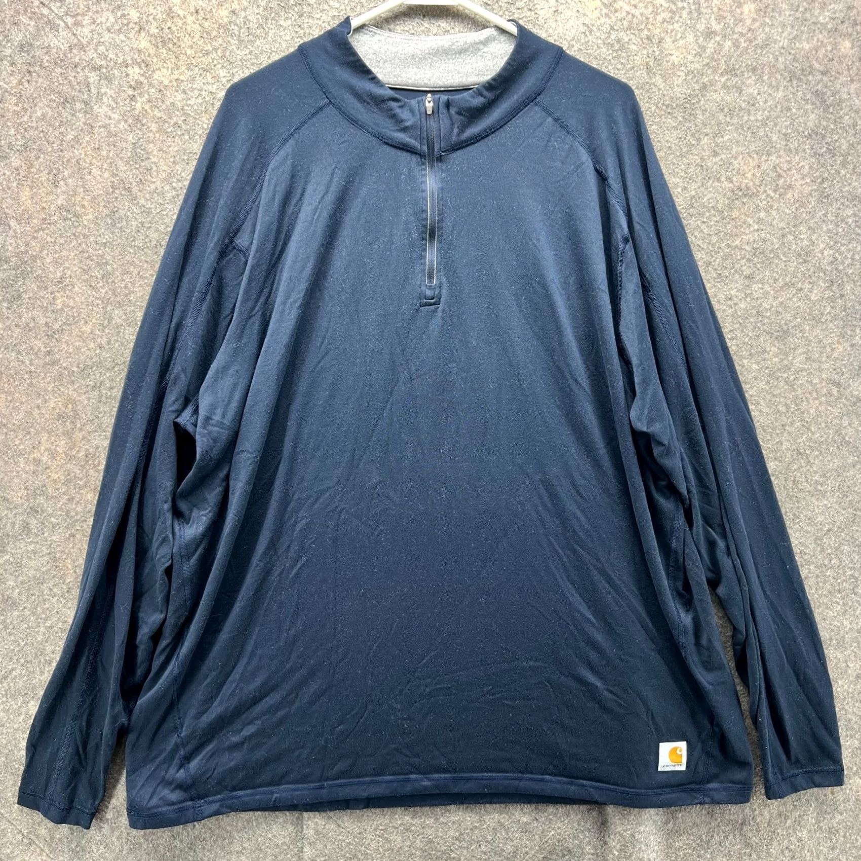 Carhartt VINTAGE Carhartt Shirt Mens 2XLT Blue Quarter Zip Long Sleeve Pullover Size US XXL / EU 58 / 5 - 2 Thumbnail