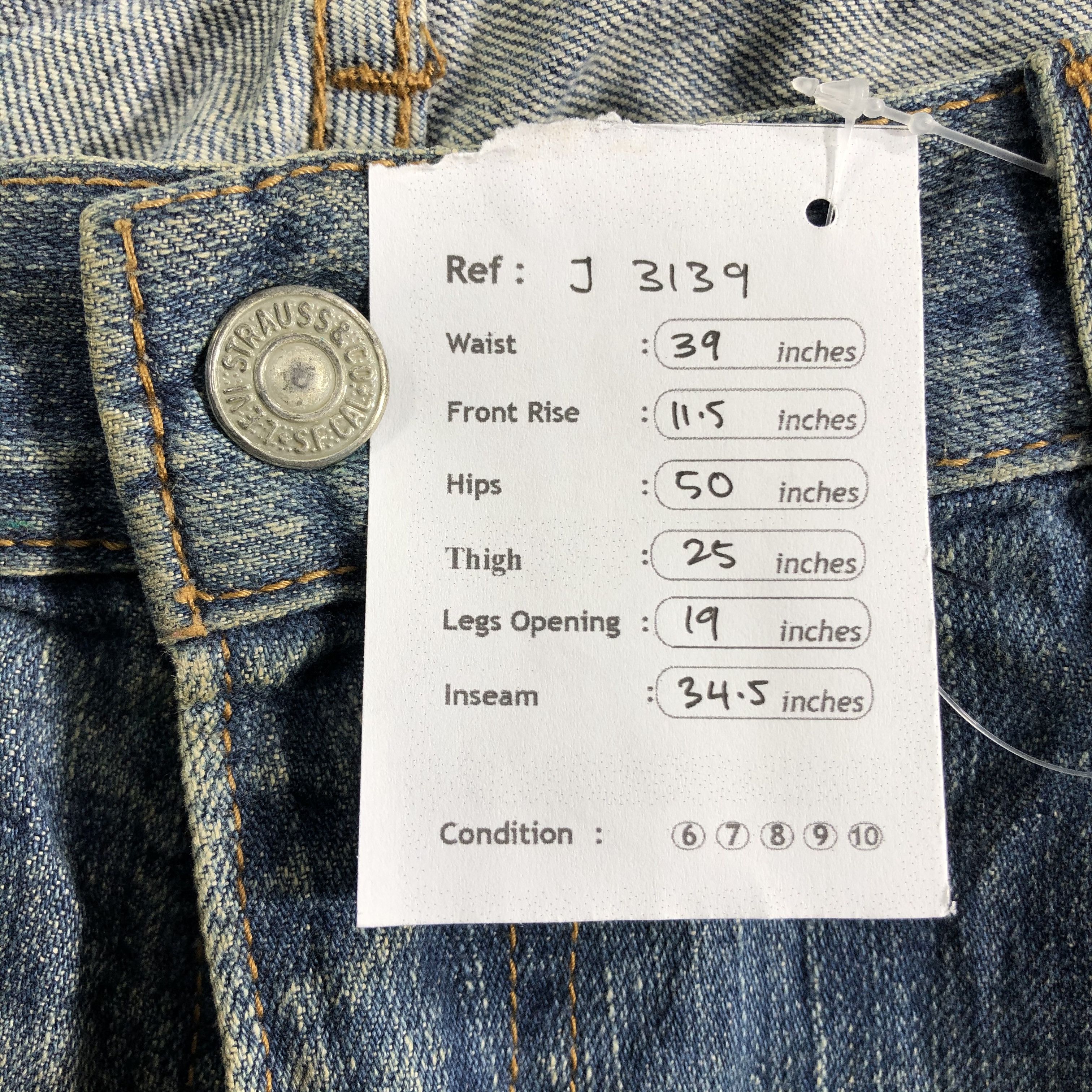 Levi's Vintage Blue Wash Levis 559 Jeans-J3139 Size US 39 - 13 Thumbnail